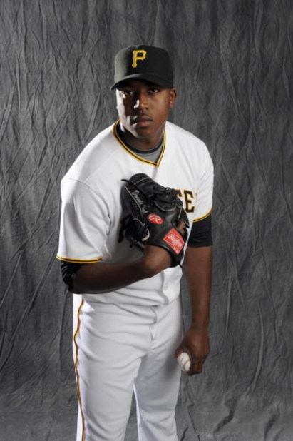 BRADENTON, FL - FEBRUARY 22: Donnie Veal #56 of the Pittsburgh Pirates poses during photo day at the Pirates spring training complex on February 22, 2009 in Bradenton, Florida. (Photo by Rob Tringali/Getty Images)