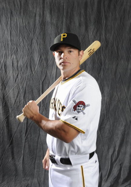 BRADENTON, FL - FEBRUARY 22: Freddy Sanchez #12 of the Pittsburgh Pirates poses during photo day at the Pirates spring training complex on February 22, 2009 in Bradenton, Florida. (Photo by Rob Tringali/Getty Images)