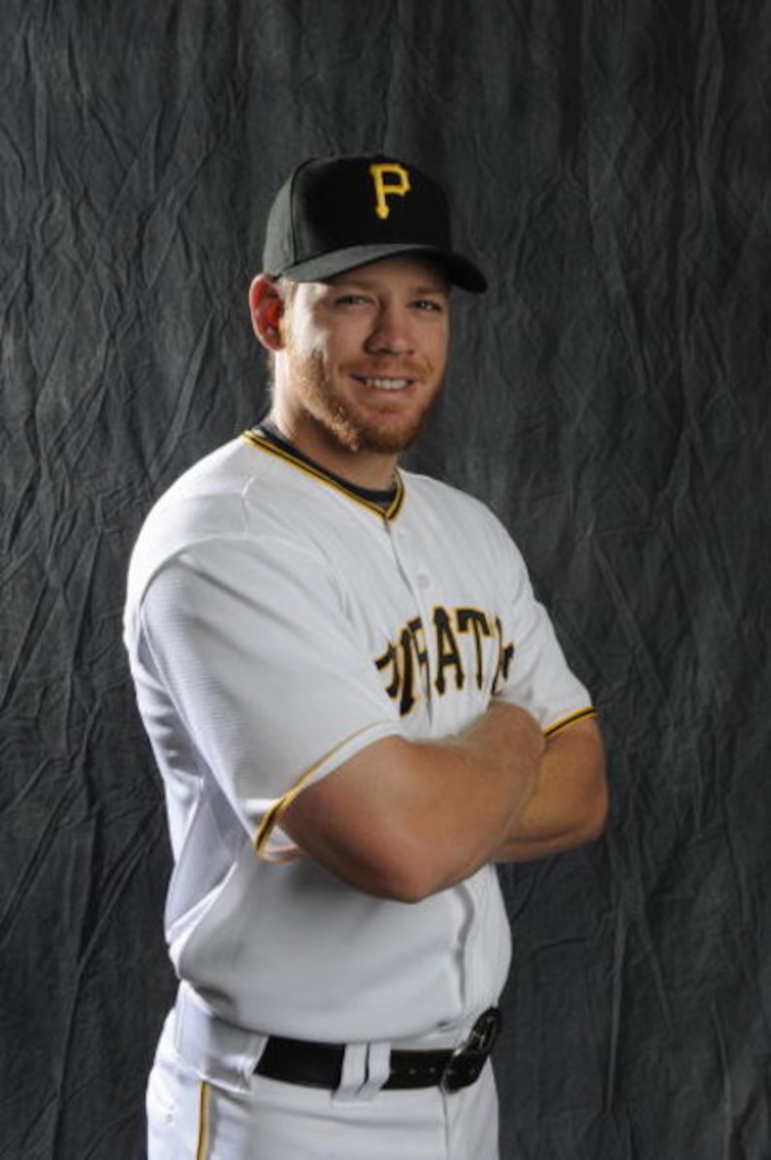 BRADENTON, FL - FEBRUARY 22: Brandon Moss #44 of the Pittsburgh Pirates poses during photo day at the Pirates spring training complex on February 22, 2009 in Bradenton, Florida. (Photo by Rob Tringali/Getty Images)