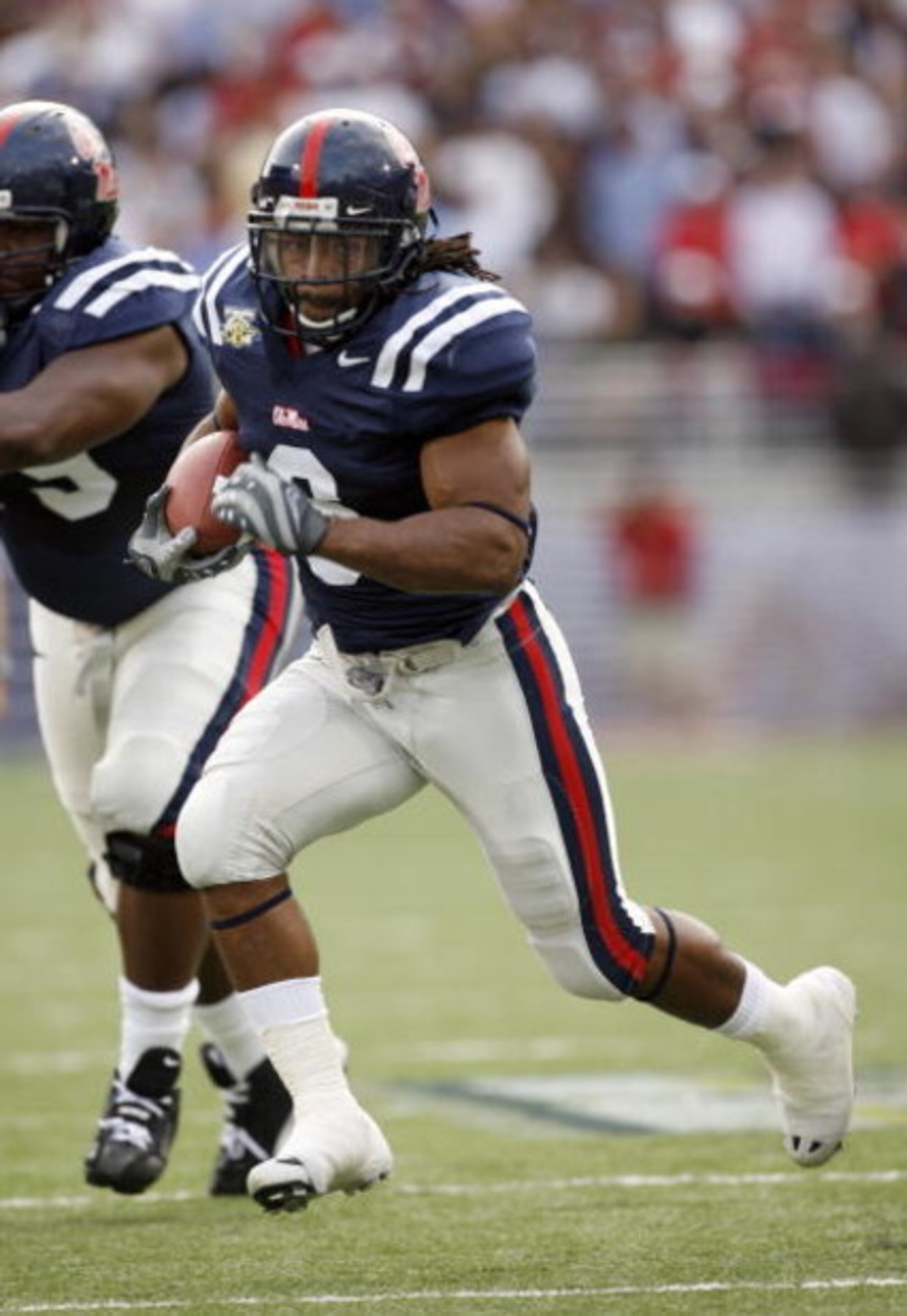 OXFORD, MS - NOVEMBER 17: BenJarvus Green-Ellis #6 of the Mississippi Rebels runs during a game against the LSU Tigers on November 17, 2007 at Vaught-Hemingway Stadium/Hollingsworth Field in Oxford, Mississippi. LSU beat Mississippi 41-24. (Photo by Joe M