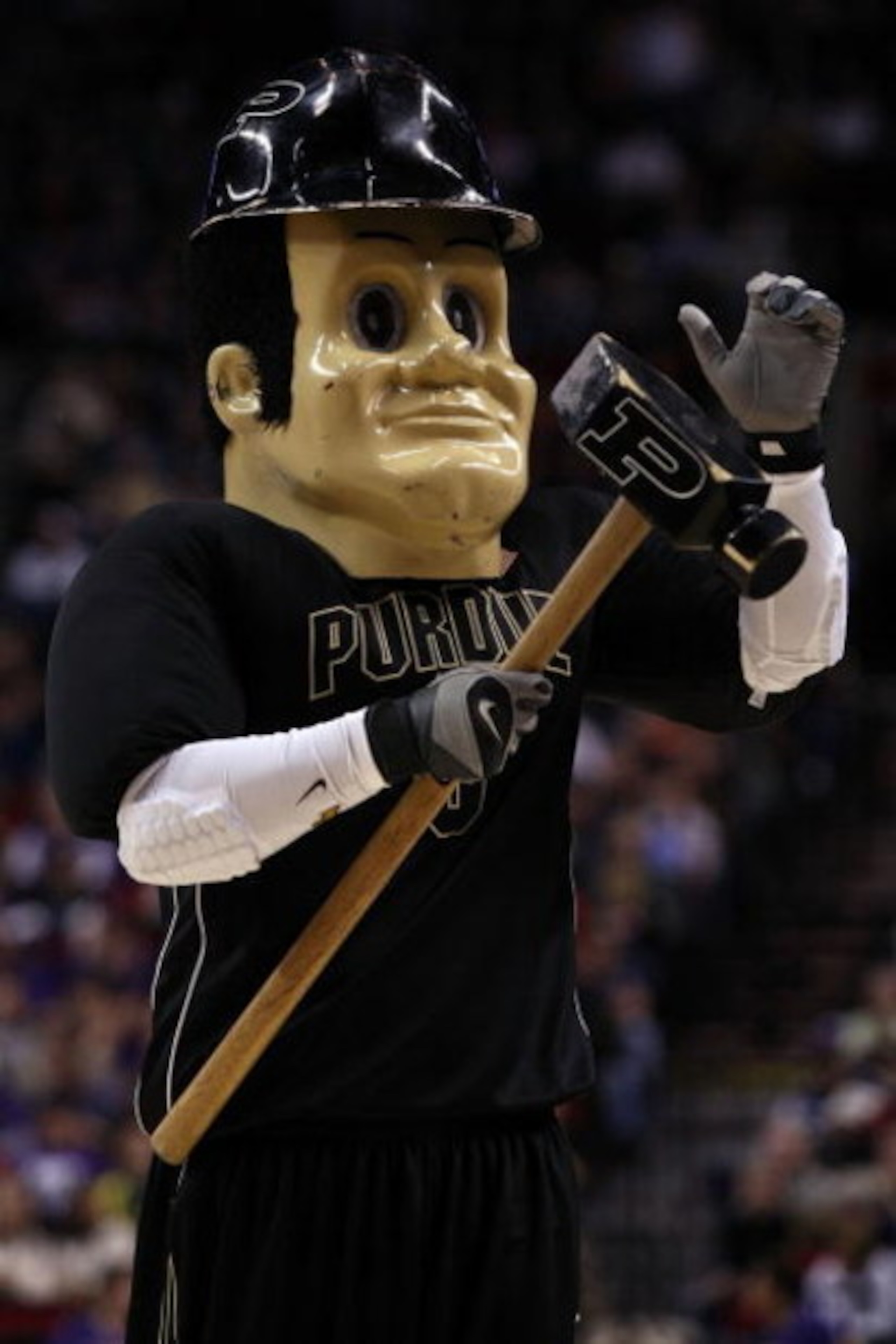 PORTLAND, OR - MARCH 21: The Purdue Boilermakers mascot performs on the court during a break in the action while taking on the Washington Huskies during the second round of the NCAA Division I Men's Basketball Tournament at the Rose Garden on March 21, 20