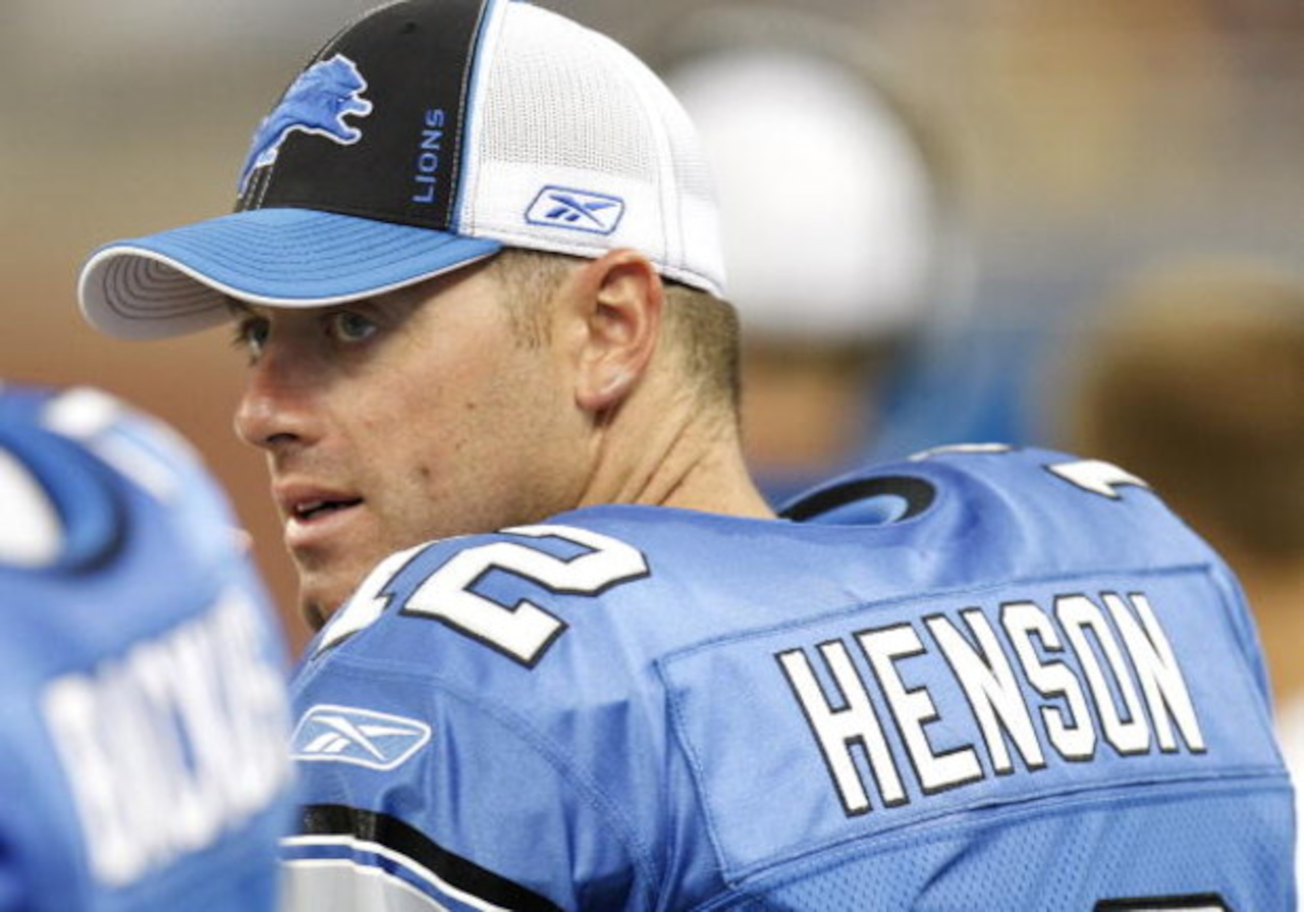 DETROIT - AUGUST 23: Drew Henson #12 of the Detroit Lions looks on while playing the Cleveland Browns during a preseason NFL game on August 23, 2008 at Ford Field in Detroit, Michigan.  (Photo by Gregory Shamus/Getty Images)