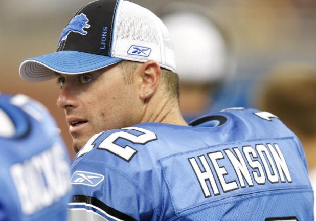 DETROIT - AUGUST 23: Drew Henson #12 of the Detroit Lions looks on while playing the Cleveland Browns during a preseason NFL game on August 23, 2008 at Ford Field in Detroit, Michigan.  (Photo by Gregory Shamus/Getty Images)