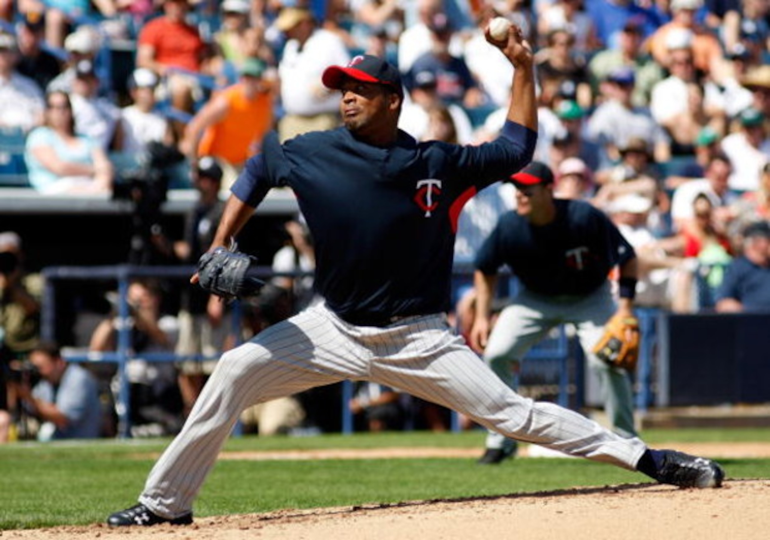 TAMPA, FL - FEBRUARY 28:  Pitcher Francisco Liriano #47 of the Minnesota Twins pitches against the New York Yankees during a Grapefruit League Spring Training Game at George M. Steinbrenner Field on February 28, 2009 in Tampa, Florida.  (Photo by J. Meric