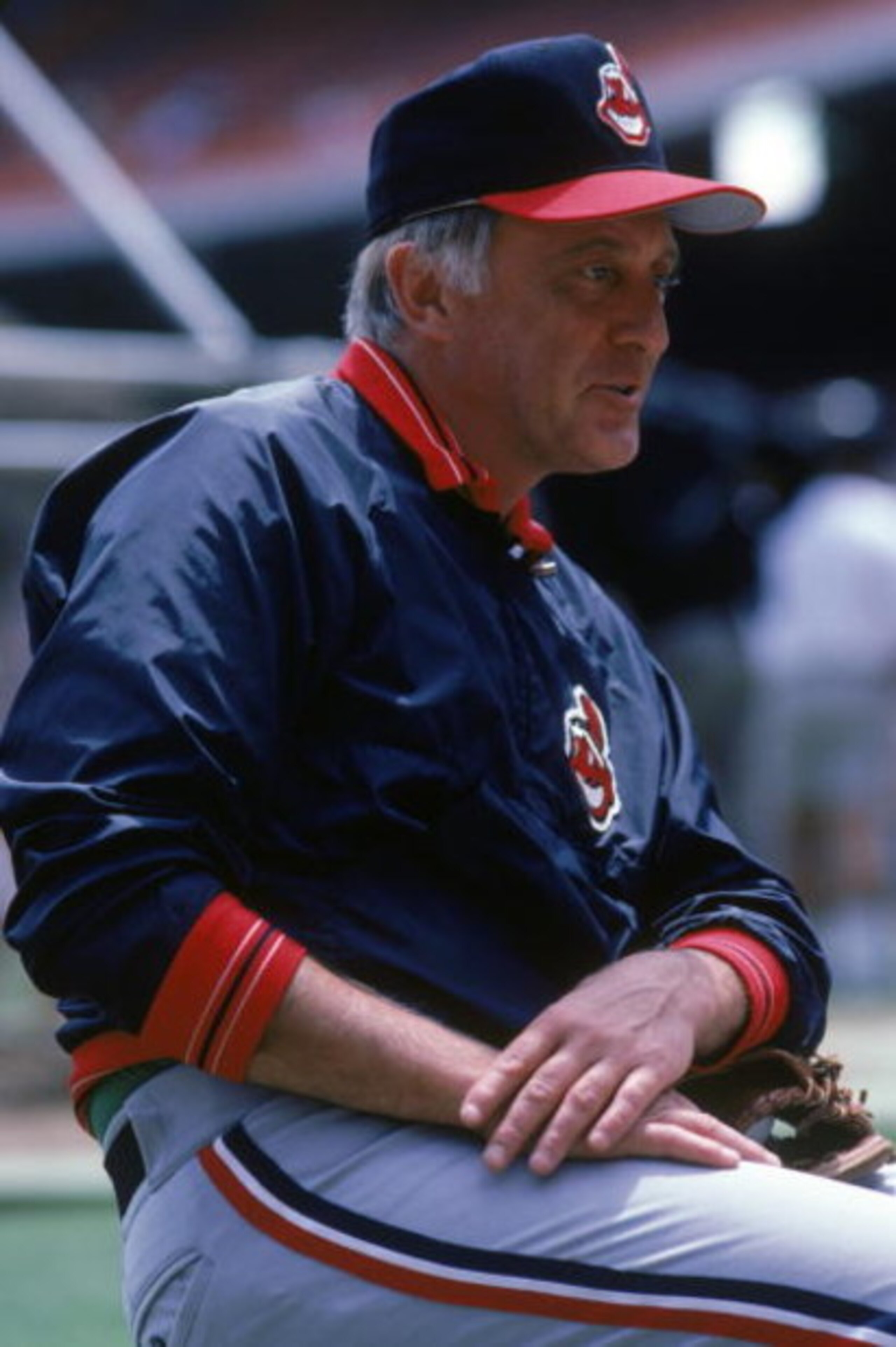 ANAHEIM, CA - JULY: Phil Niekro of the Cleveland Indians looks on during practice prior to a game against the California Angels in July of 1986 at Anaheim Stadium in Anaheim, California. (Photo by Stephen Dunn/Getty Images) ANAHEIM, CA - JULY: Phil Niekro of the Cleveland Indians looks on during practice prior to a game against the California Angels in July of 1986 at Anaheim Stadium in Anaheim, California. (Photo by Stephen Dunn/Getty Images)
