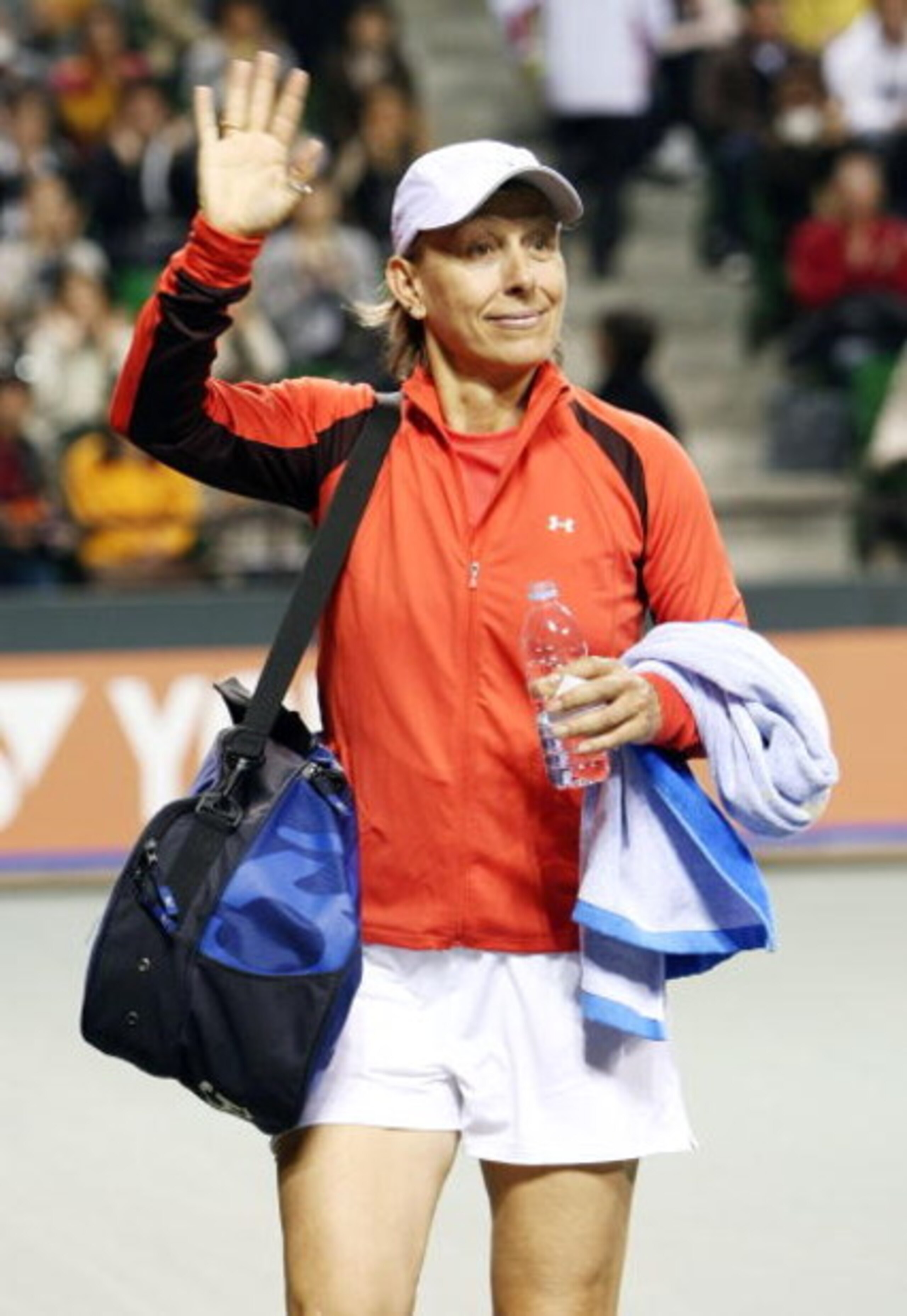 TOKYO - MARCH 15: Martina Navratilova waves to the audience after playing against Steffi Graf during the Dream Match 2008 at Ariake Colosseum on March 15, 2008 in Tokyo, Japan. Dream Match 2008 is an exhibition where 3 tennis players, Steffi Graf, Kimiko TOKYO - MARCH 15: Martina Navratilova waves to the audience after playing against Steffi Graf during the Dream Match 2008 at Ariake Colosseum on March 15, 2008 in Tokyo, Japan. Dream Match 2008 is an exhibition where 3 tennis players, Steffi Graf, Kimiko