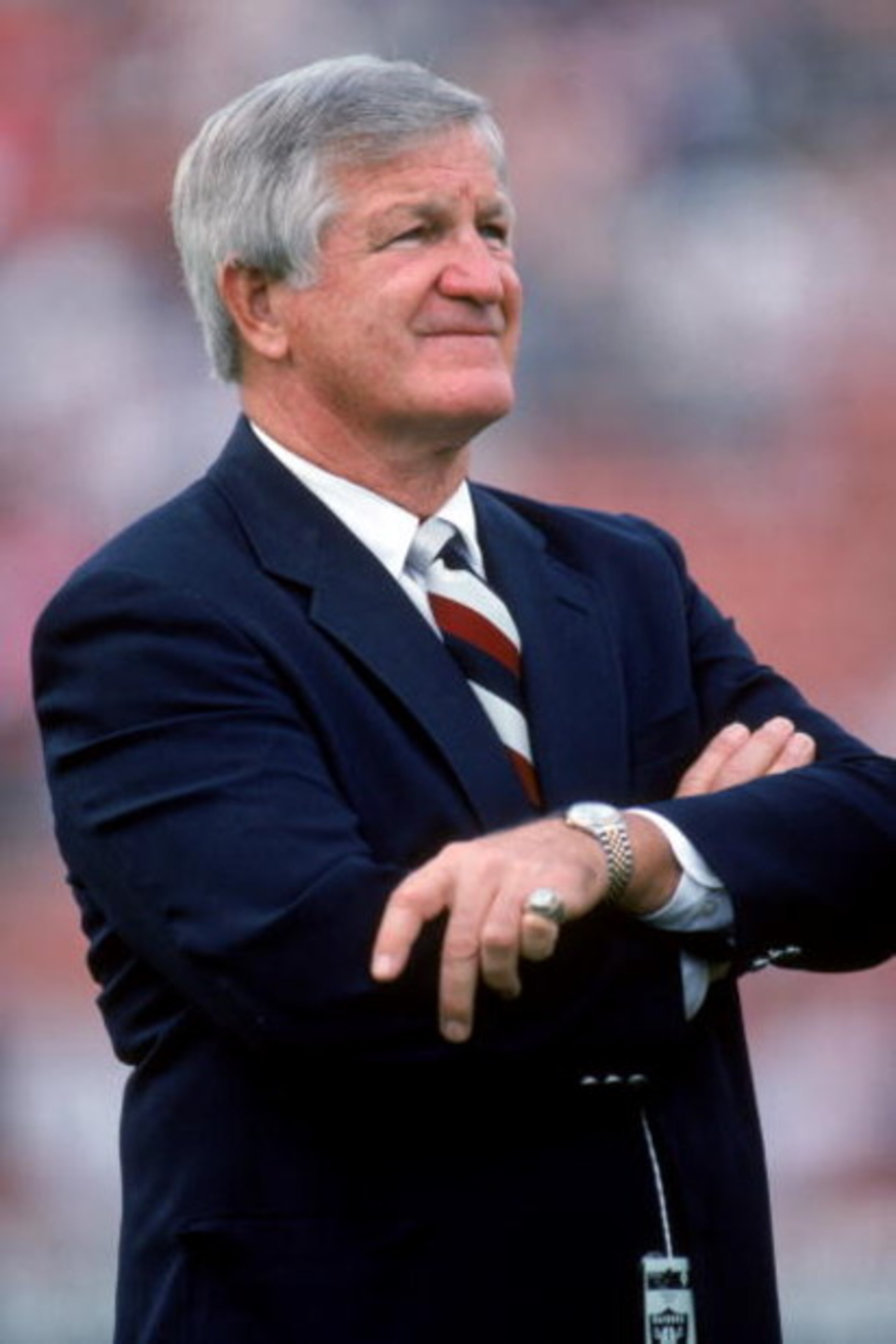 LOS ANGELES - DECEMBER 6: Hall of Famer and former Raiders quarterback, George Blanda, attends the game between the Buffalo Bills and the Los Angeles Raiders at the Los Angeles Memorial Coliseum on December 6, 1987 in Los Angeles, California. The Raider LOS ANGELES - DECEMBER 6: Hall of Famer and former Raiders quarterback, George Blanda, attends the game between the Buffalo Bills and the Los Angeles Raiders at the Los Angeles Memorial Coliseum on December 6, 1987 in Los Angeles, California. The Raider