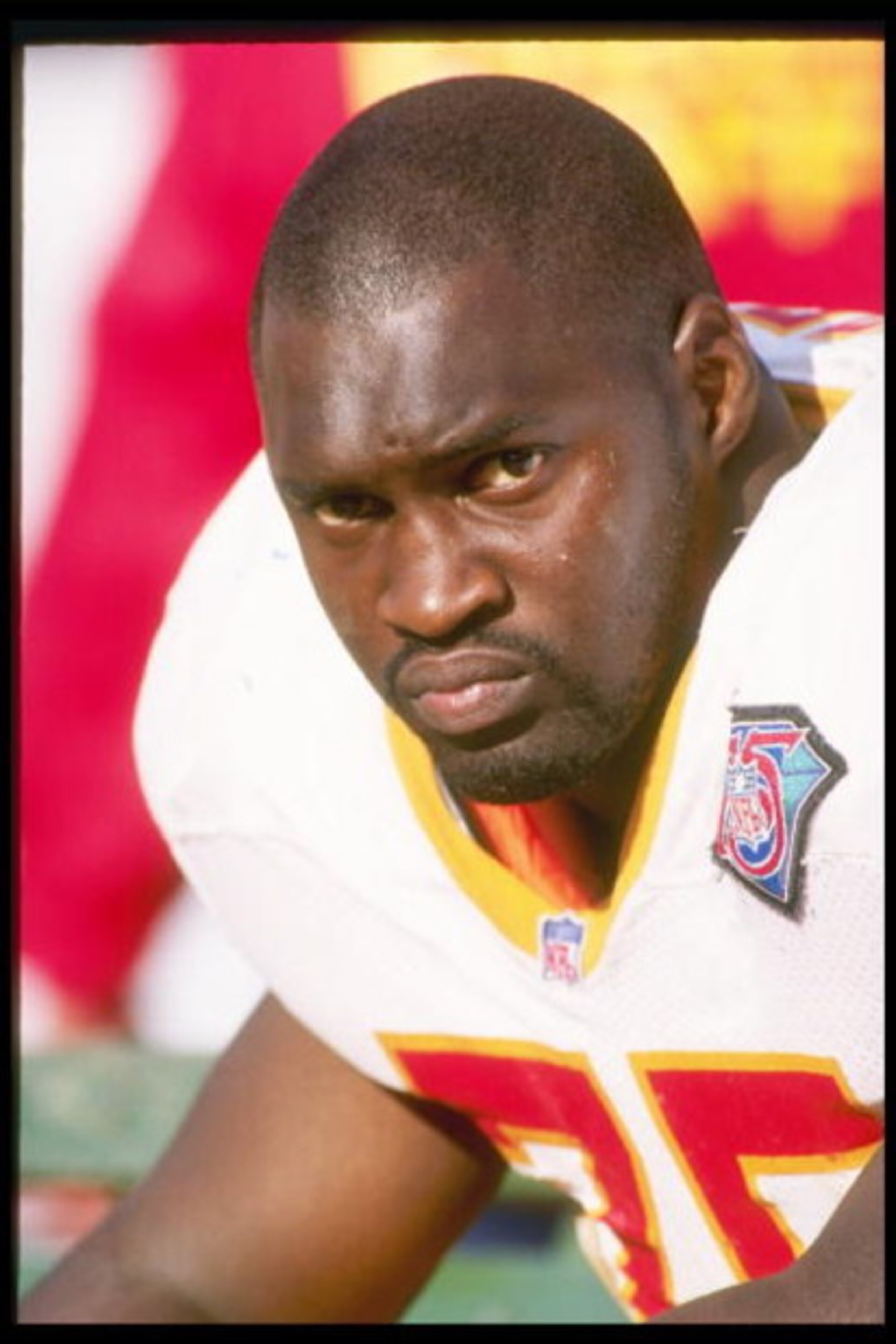 23 Oct 1994: Defensive lineman Eric Curry of the Tampa Bay Buccaneers looks on during a game against the San Francisco 49ers at Candlestick Park in San Francisco, California. The 49ers won the game, 41-16.