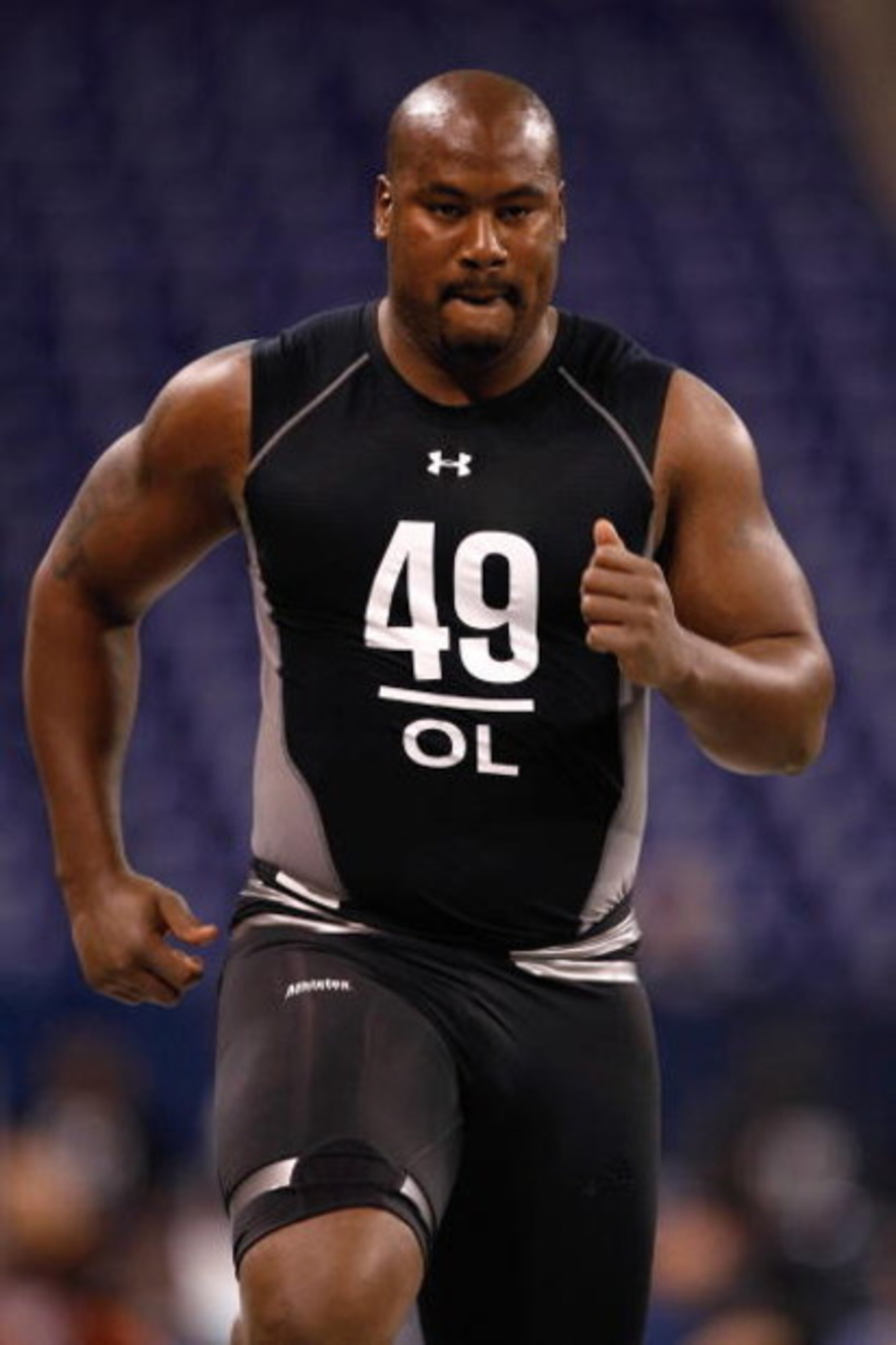 INDIANAPOLIS, IN - FEBRUARY 21: Offensive lineman Jason Smith of Baylor runs the 40 yard dash during the NFL Scouting Combine presented by Under Armour at Lucas Oil Stadium on February 21, 2009 in Indianapolis, Indiana. (Photo by Scott Boehm/Getty Images INDIANAPOLIS, IN - FEBRUARY 21: Offensive lineman Jason Smith of Baylor runs the 40 yard dash during the NFL Scouting Combine presented by Under Armour at Lucas Oil Stadium on February 21, 2009 in Indianapolis, Indiana. (Photo by Scott Boehm/Getty Images