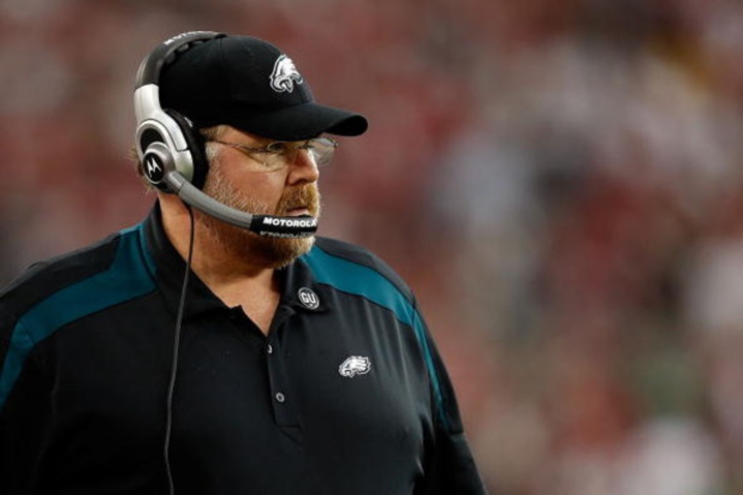 GLENDALE, AZ - JANUARY 18:  Head coach Andy Reid of the Philadelphia Eagles looks on during the NFC championship game against the Arizona Cardinals on January 18, 2009 at University of Phoenix Stadium in Glendale, Arizona.  (Photo by Jamie Squire/Getty Im