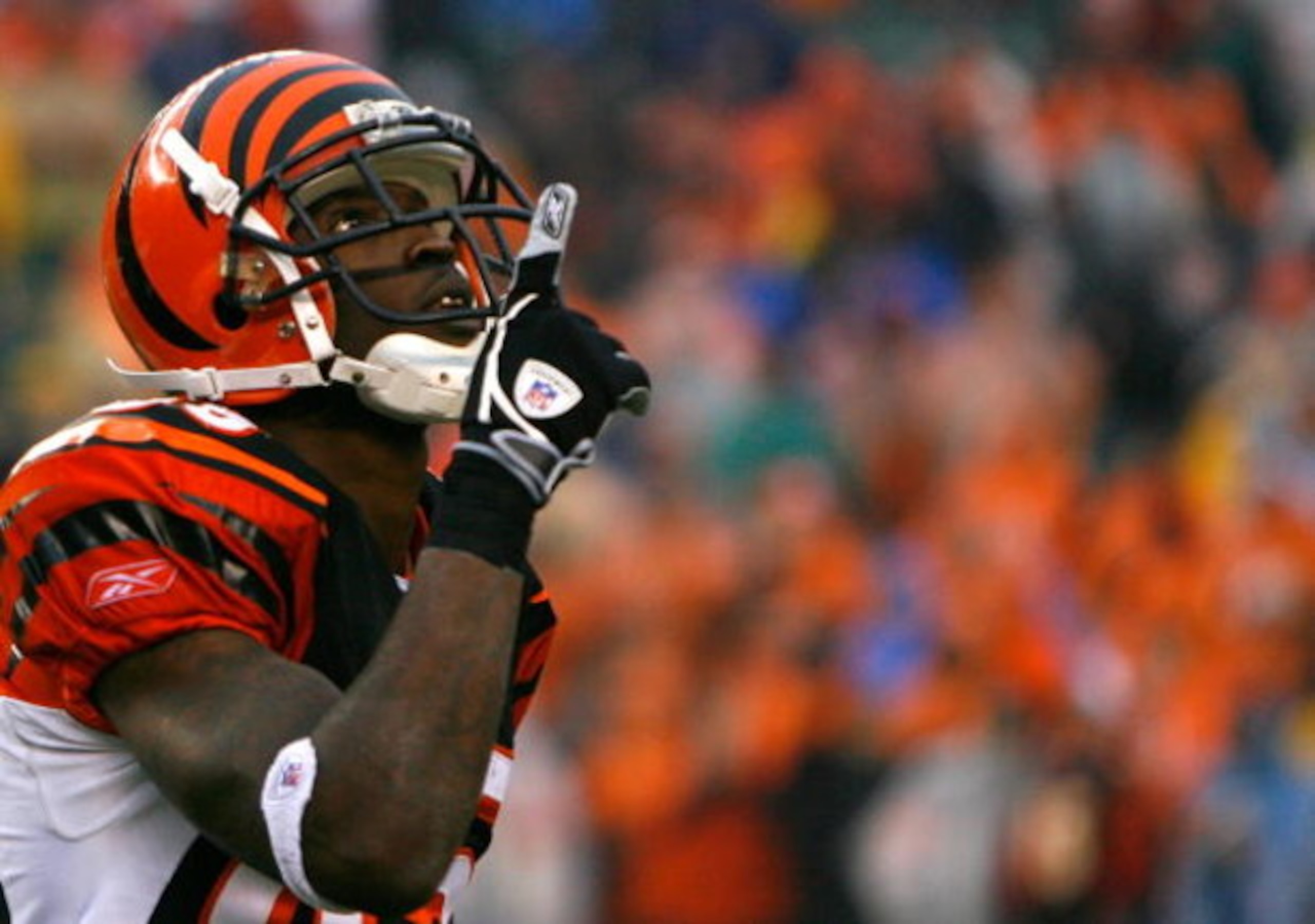 CINCINNATI - DECEMBER 09: Receiver Chad Johnson #85 of the Cincinnati Bengals reacts after pulling in a reception against the St. Louis Rams during the second half at Paul Brown Stadium on December 9, 2007 in Cincinnati, Ohio. Cincinnati defeated St. Lo CINCINNATI - DECEMBER 09: Receiver Chad Johnson #85 of the Cincinnati Bengals reacts after pulling in a reception against the St. Louis Rams during the second half at Paul Brown Stadium on December 9, 2007 in Cincinnati, Ohio. Cincinnati defeated St. Lo