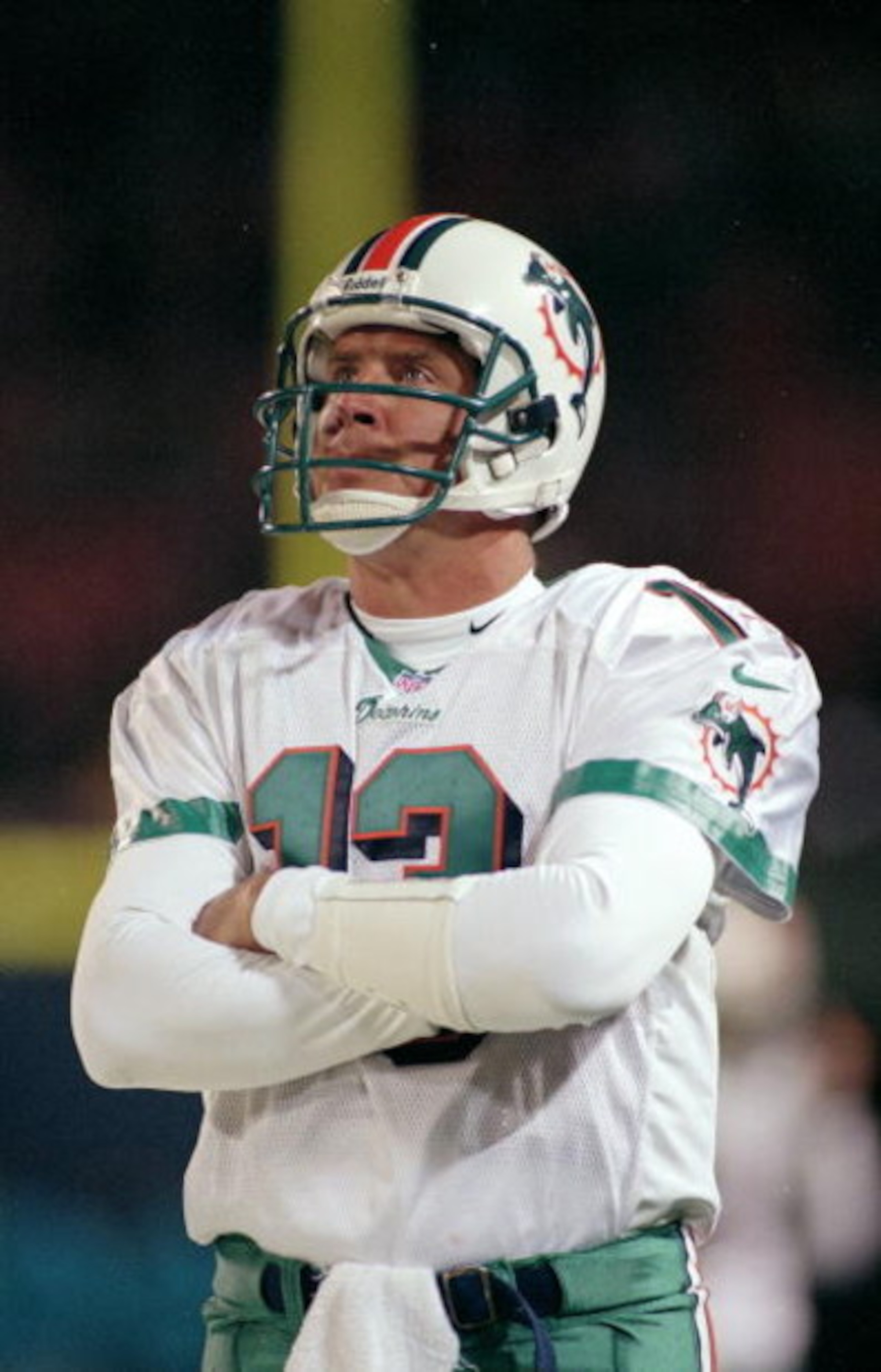 12 Dec 1999: Dan Marino #13 of the Miami Dolphins looks on during the game against the New York Jets at the Meadowlands in East Rutherford, New Jersey. The Jets defeated the Dolphins 28-20. Mandatory Credit: Al Bello /Allsport 12 Dec 1999: Dan Marino #13 of the Miami Dolphins looks on during the game against the New York Jets at the Meadowlands in East Rutherford, New Jersey. The Jets defeated the Dolphins 28-20. Mandatory Credit: Al Bello /Allsport