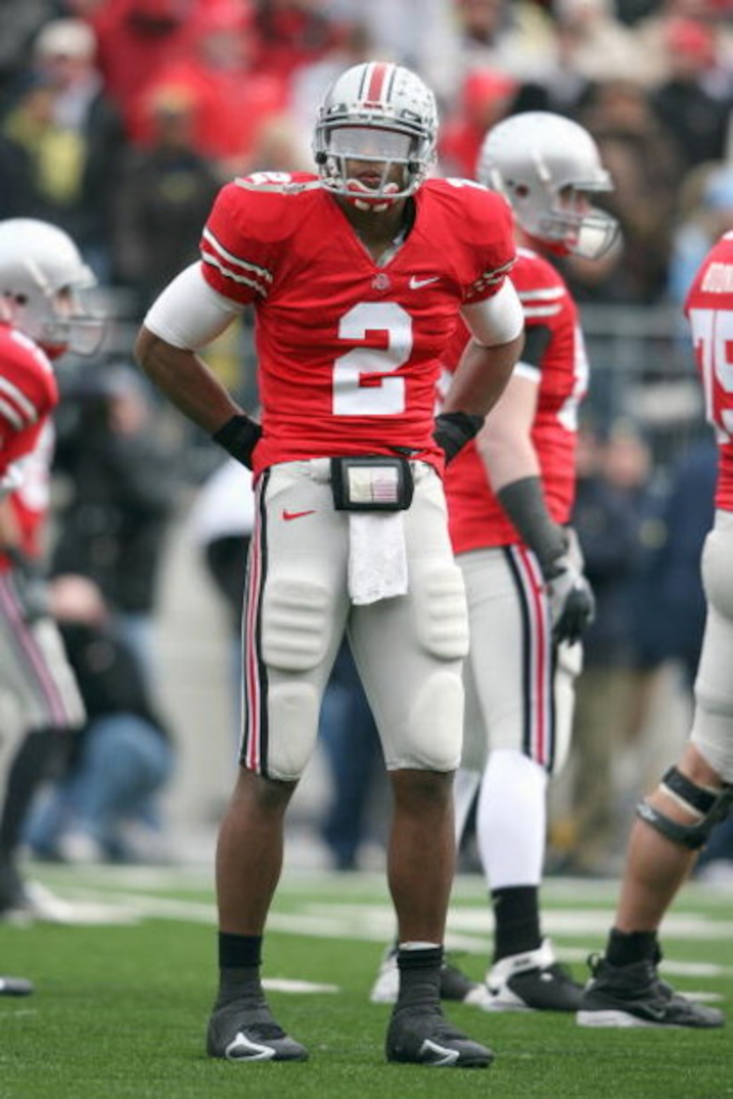 COLUMBUS, OH - NOVEMBER 22:  Quarterback Terrelle Pryor #2 of the Ohio State Buckeyes looks to the sidelines during the Big Ten Conference game against the Michigan Wolverines at Ohio Stadium on November 22, 2008 in Columbus, Ohio.  (Photo by Andy Lyons/G