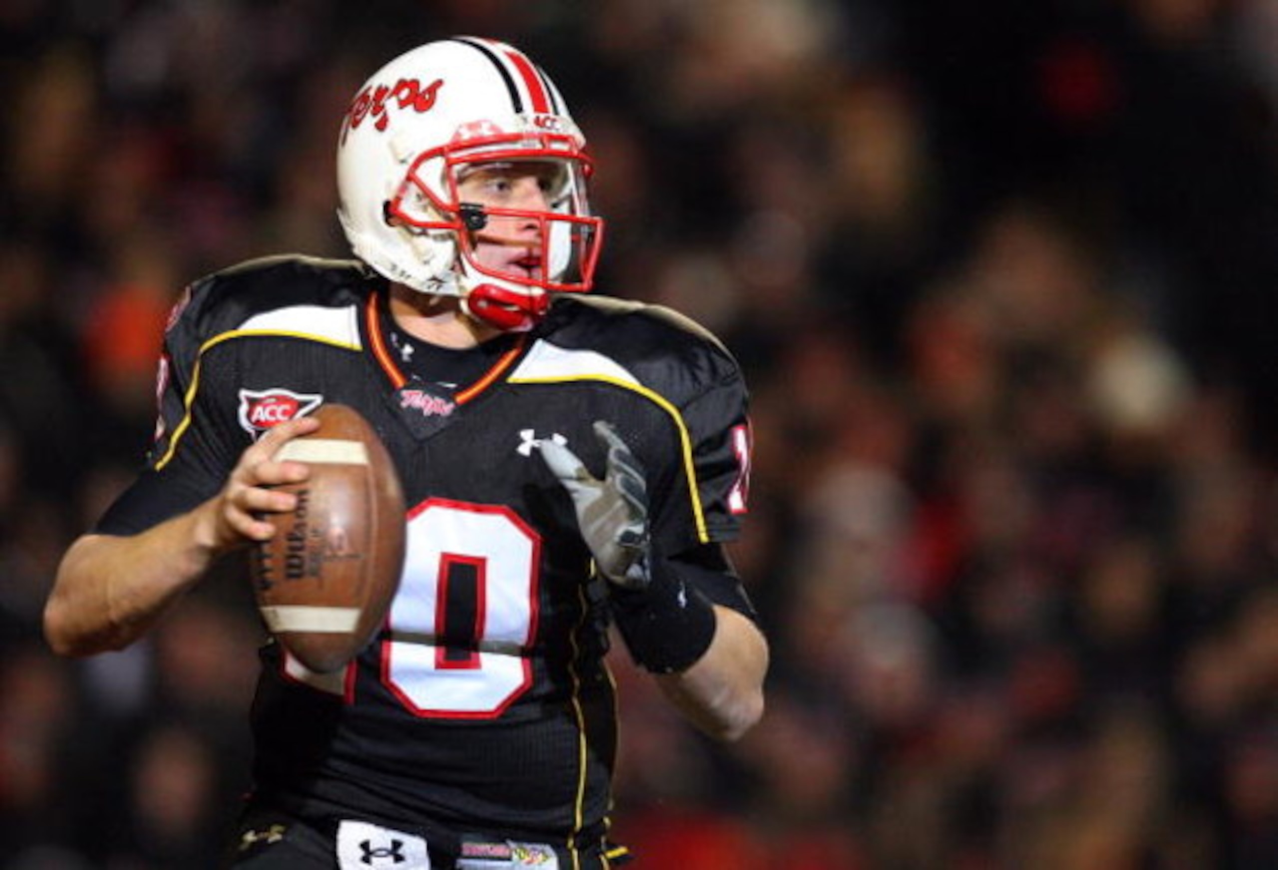 COLLEGE PARK, MD - NOVEMBER 22: Chris Turner #10 of the Maryland Terrapins looks to pass against the Florida State Seminoles on November 22, 2008 at Byrd Stadium in College Park, Maryland. (Photo by Jim McIsaac/Getty Images) COLLEGE PARK, MD - NOVEMBER 22: Chris Turner #10 of the Maryland Terrapins looks to pass against the Florida State Seminoles on November 22, 2008 at Byrd Stadium in College Park, Maryland. (Photo by Jim McIsaac/Getty Images)