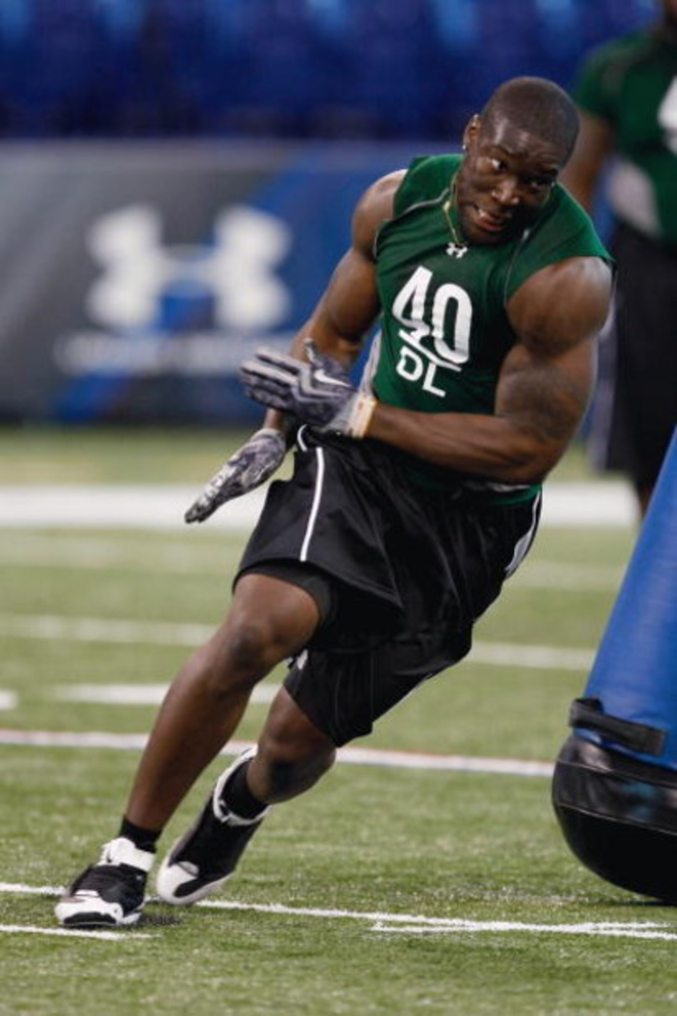 INDIANAPOLIS, IN - FEBRUARY 23: Defensive lineman Brian Orakpo of Texas-Austin runs during the NFL Scouting Combine presented by Under Armour at Lucas Oil Stadium on February 23, 2009 in Indianapolis, Indiana. (Photo by Scott Boehm/Getty Images) INDIANAPOLIS, IN - FEBRUARY 23: Defensive lineman Brian Orakpo of Texas-Austin runs during the NFL Scouting Combine presented by Under Armour at Lucas Oil Stadium on February 23, 2009 in Indianapolis, Indiana. (Photo by Scott Boehm/Getty Images)