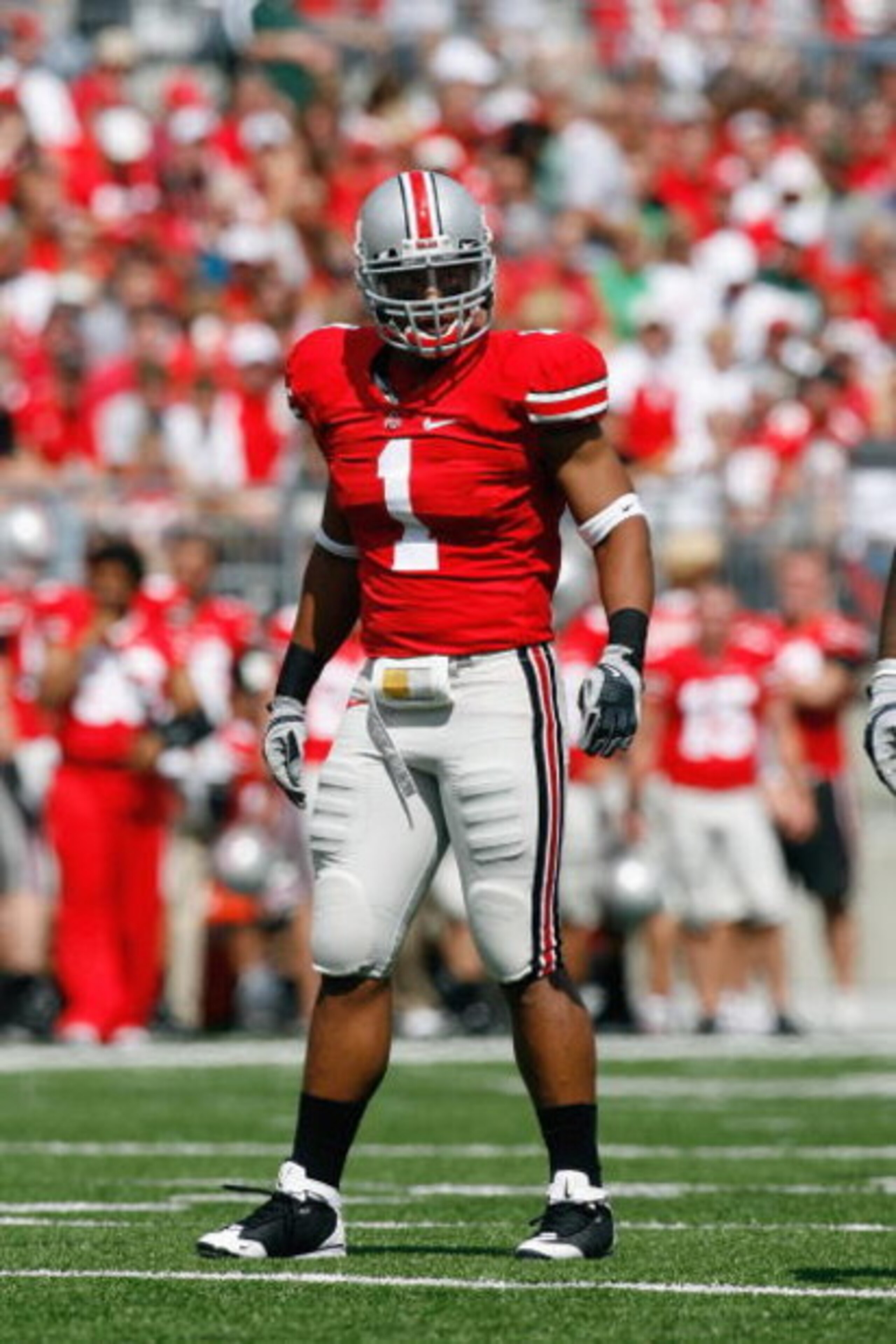 COLUMBUS, OH - SEPTEMBER 06: Marcus Freeman #1 of the Ohio State Buckeyes walks on the field during the game against the Ohio Bobcats at Ohio Stadium on September 6, 2008 in Columbus, Ohio. (Photo by Kevin C. Cox/Getty Images) COLUMBUS, OH - SEPTEMBER 06: Marcus Freeman #1 of the Ohio State Buckeyes walks on the field during the game against the Ohio Bobcats at Ohio Stadium on September 6, 2008 in Columbus, Ohio. (Photo by Kevin C. Cox/Getty Images)