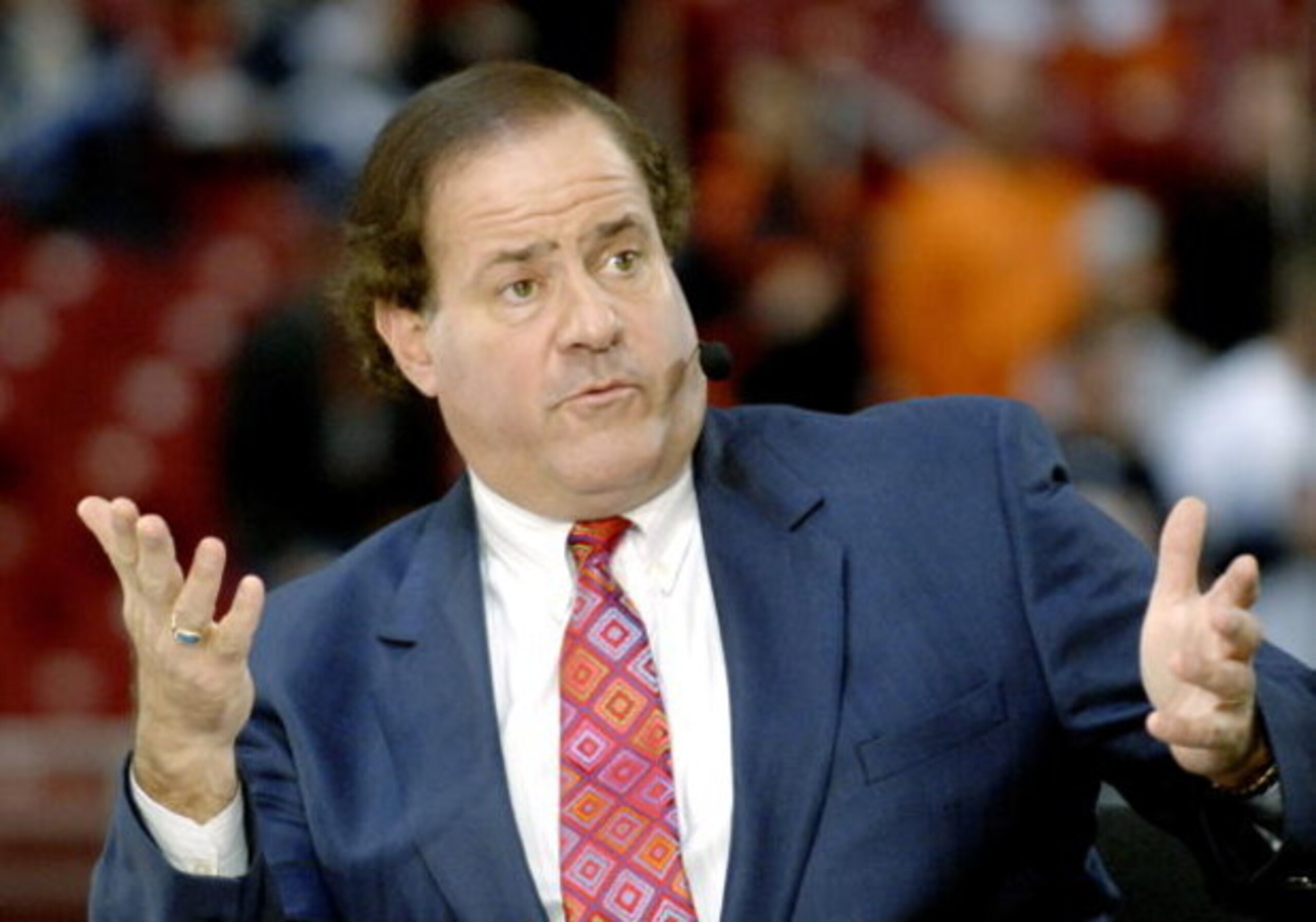ESPN commentator Chris Berman during the ESPN Monday Night Football game between the Chicago Bears and St. Louis Rams in St. Louis, Missouri on December 11, 2006.  The Bears won 42 - 27.  (Photo by Al Messerschmidt/Getty Images)