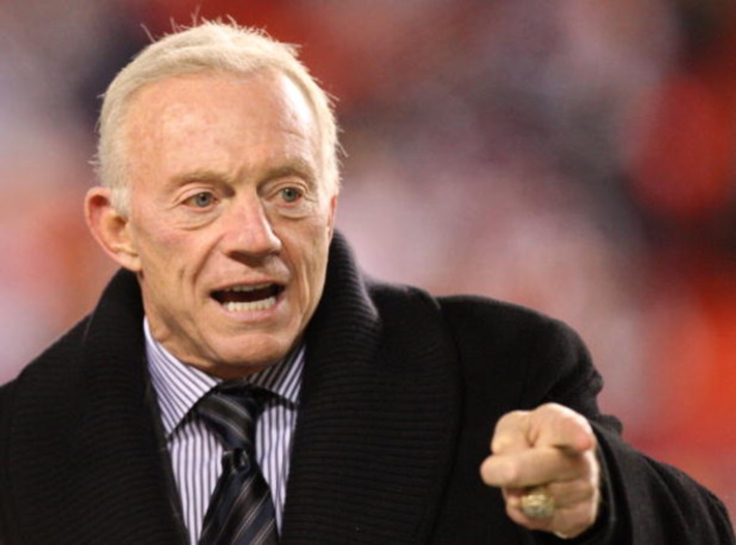LANDOVER, MD - NOVEMBER 16: Owner of the Dallas Cowboys, Jerry Jones, looks on during warmups before the game against the Washington Redskins on November 16, 2008 at FedEx Field in Landover, Maryland. (Photo by Jim McIsaac/Getty Images) LANDOVER, MD - NOVEMBER 16: Owner of the Dallas Cowboys, Jerry Jones, looks on during warmups before the game against the Washington Redskins on November 16, 2008 at FedEx Field in Landover, Maryland. (Photo by Jim McIsaac/Getty Images)