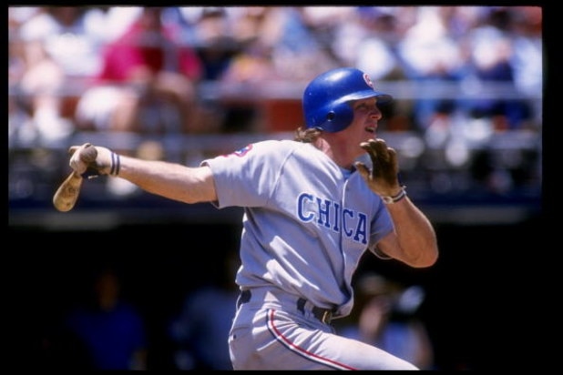 30 Jun 1993: Rick Wilkins of the Chicago Cubs swings at the ball during a game against the San Diego Padres at Jack Murphy Stadium in San Diego, California.