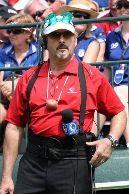 ORLANDO, FL - MARCH 17:  Golf Channel announcer David Feherty of Northern Ireland watches the action at the first  hole during the second day of the 2009 Tavistock Cup at the Lake Nona Golf and Country Club, on March 17, 2009 in Orlando, Florida  (Photo b