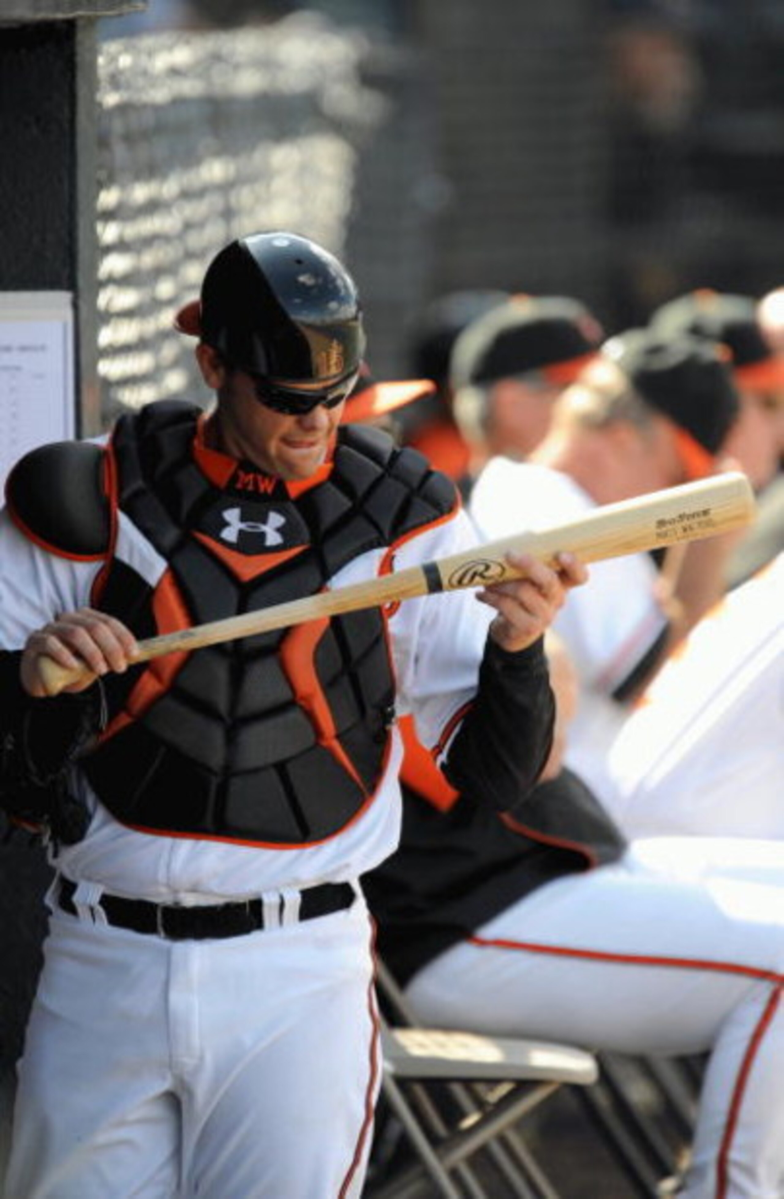 FORT LAUDERDALE, FL - FEBRUARY 26: Matt Wieters #15 of the Baltimore Orioles checks his bat in the dugout against the St. Louis Cardinals during a spring training game at Fort Lauderdale Stadium on February 26, 2009 in Fort Lauderdale, Florida. (Photo by FORT LAUDERDALE, FL - FEBRUARY 26: Matt Wieters #15 of the Baltimore Orioles checks his bat in the dugout against the St. Louis Cardinals during a spring training game at Fort Lauderdale Stadium on February 26, 2009 in Fort Lauderdale, Florida. (Photo by