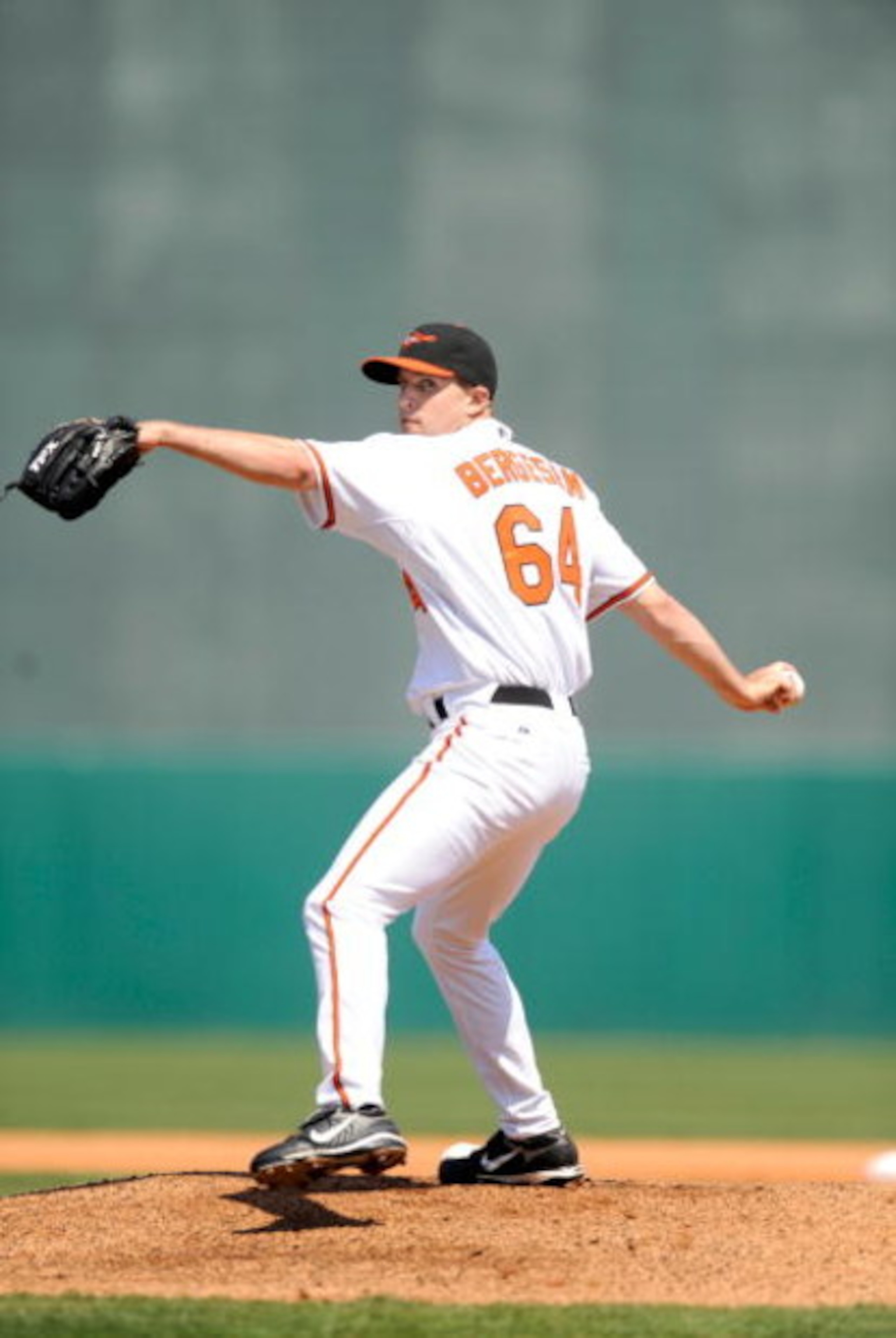 FORT LAUDERDALE, FL - MARCH 2: Brad Bergesen #64 of the Baltimore Orioles pitches against the Boston Red Sox during a spring training game at Fort Lauderdale Stadium March 2, 2009 in Fort Lauderdale, Florida. (Photo by Rob Tringali/Getty Images) FORT LAUDERDALE, FL - MARCH 2: Brad Bergesen #64 of the Baltimore Orioles pitches against the Boston Red Sox during a spring training game at Fort Lauderdale Stadium March 2, 2009 in Fort Lauderdale, Florida. (Photo by Rob Tringali/Getty Images)
