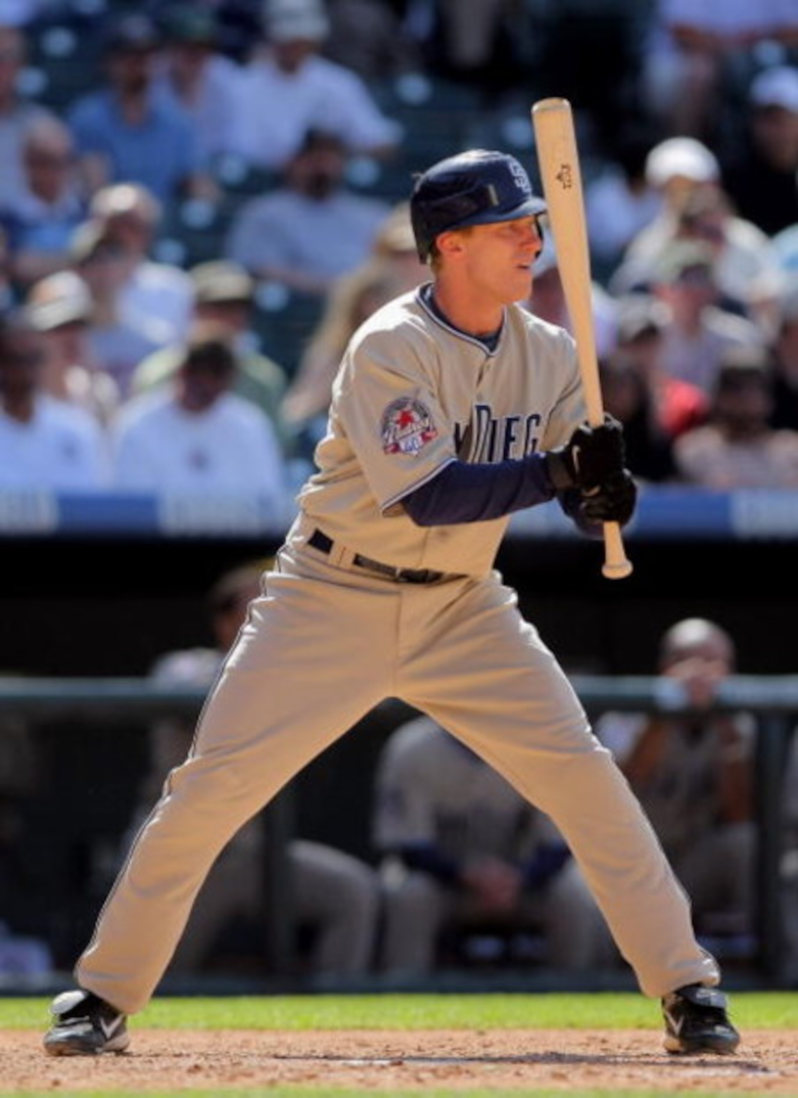 DENVER - APRIL 29: David Eckstein #3 of the San Diego Padres pinch hits against the Colorado Rockies during MLB action at Coors Field on April 29, 2009 in Denver, Colorado. The Rockies defeated the Padres 7-5. (Photo by Doug Pensinger/Getty Images) DENVER - APRIL 29: David Eckstein #3 of the San Diego Padres pinch hits against the Colorado Rockies during MLB action at Coors Field on April 29, 2009 in Denver, Colorado. The Rockies defeated the Padres 7-5. (Photo by Doug Pensinger/Getty Images)