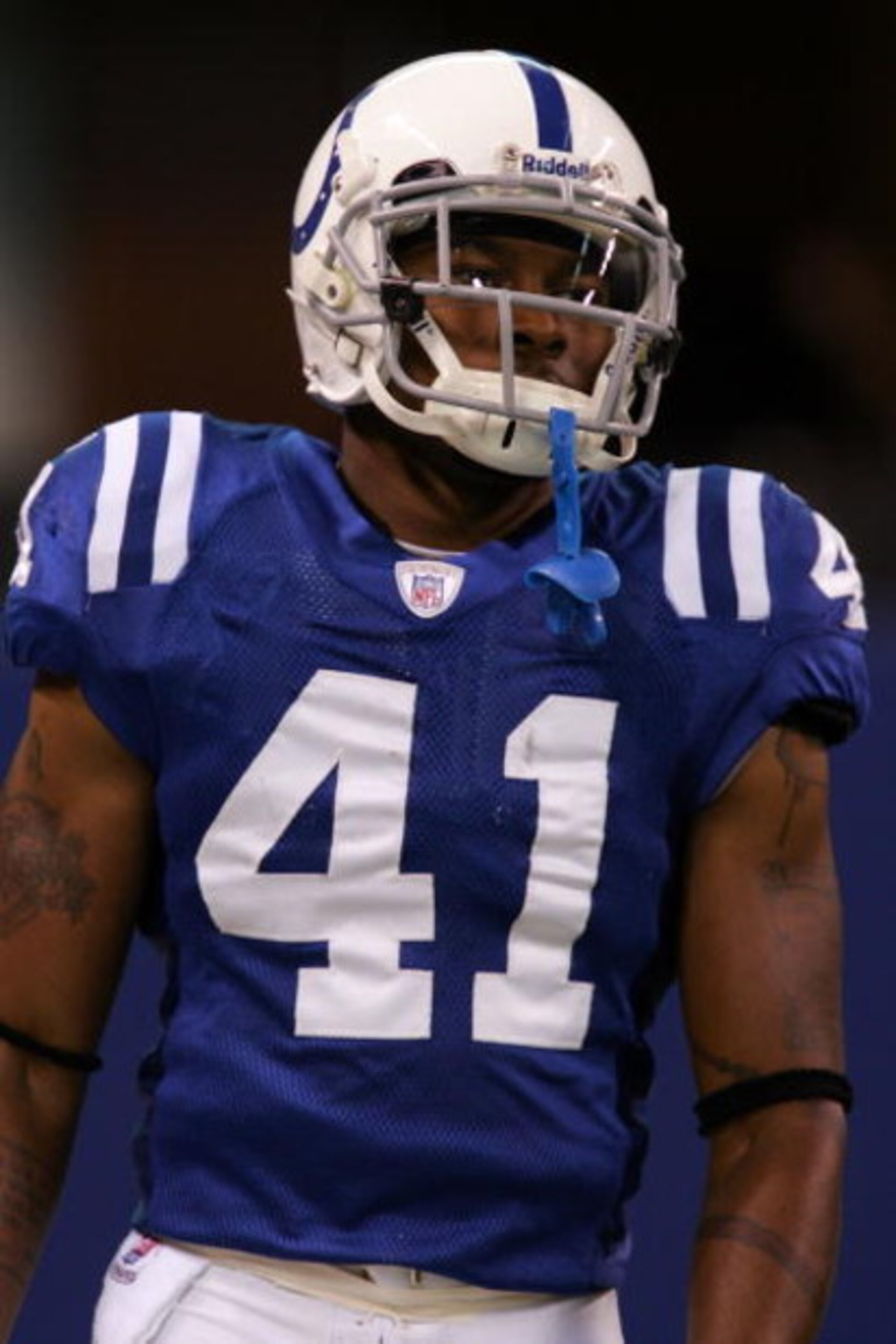 INDIANAPOLIS - SEPTEMBER 21:  Defensive back Antoine Bethea #41 of the Indianapolis Colts before a game against the Jacksonville Jaguars on September 21, 2008 at Lucas Oil Stadium in Indianapolis, Indiana.  (Photo by Ronald Martinez/Getty Images)