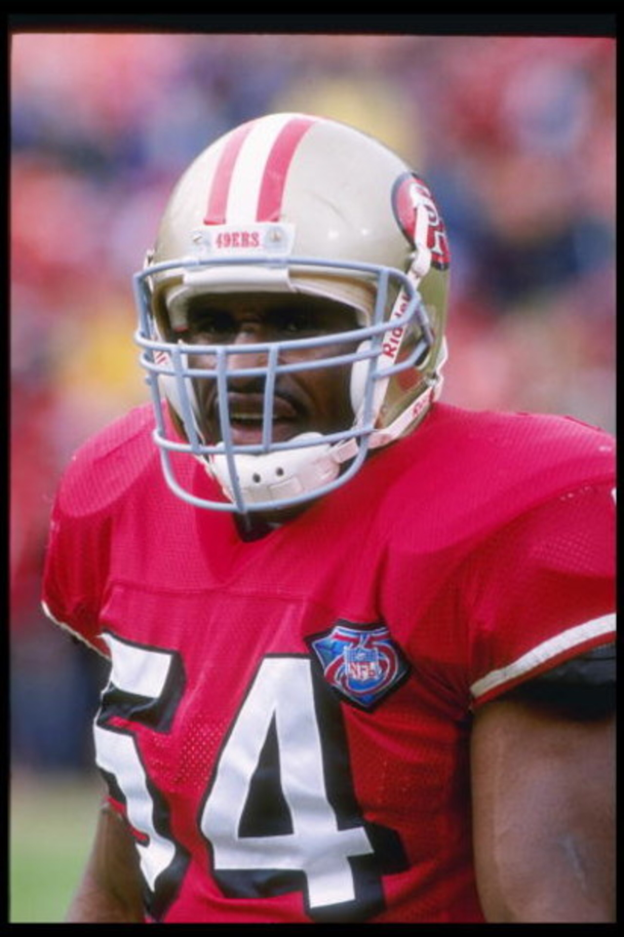 7 Jan 1995:  Linebacker Lee Woodall of the San Francisco 49ers looks on during a playoff game against the Chicago Bears at Candlestick Park in San Francisco, California.  The 49ers won the game, 44-15. Mandatory Credit: Otto Greule Jr.  /Allsport