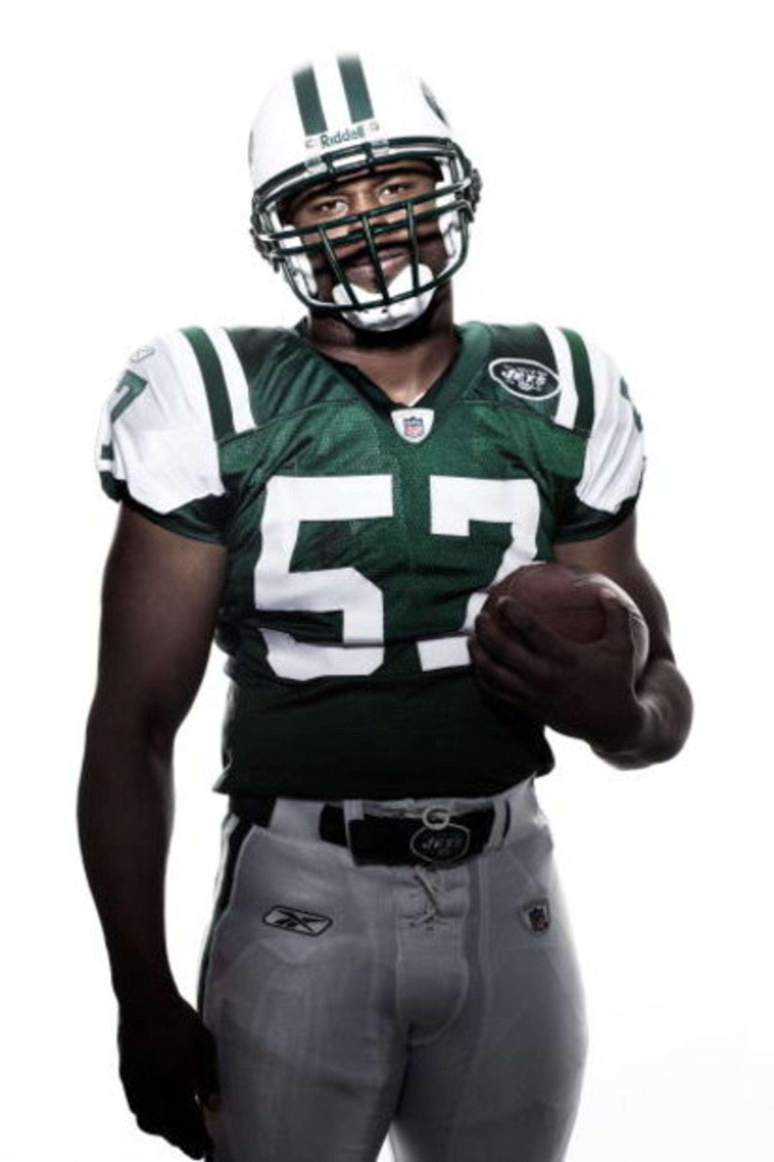 NEW YORK - APRIL 20:  (EDITORS NOTE: IMAGES HAVE BEEN DIGITALLY MANIPULATED) Bart Scott of the New York Jets poses for a portrait on April 20, 2009 in New York, New York.  (Photo by Chris McGrath/Getty Images)