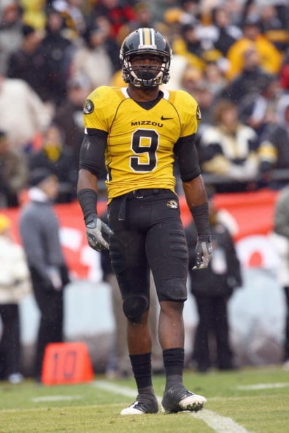 KANSAS CITY, MO - NOVEMBER 29:  Jeremy Maclin #9 of the Missouri Tigers walks on the field during the game against the Kansas Jayhawks on November 29, 2008 at Arrowhead Stadium in Kansas City, Missouri. (Photo by Jamie Squire/Getty Images)