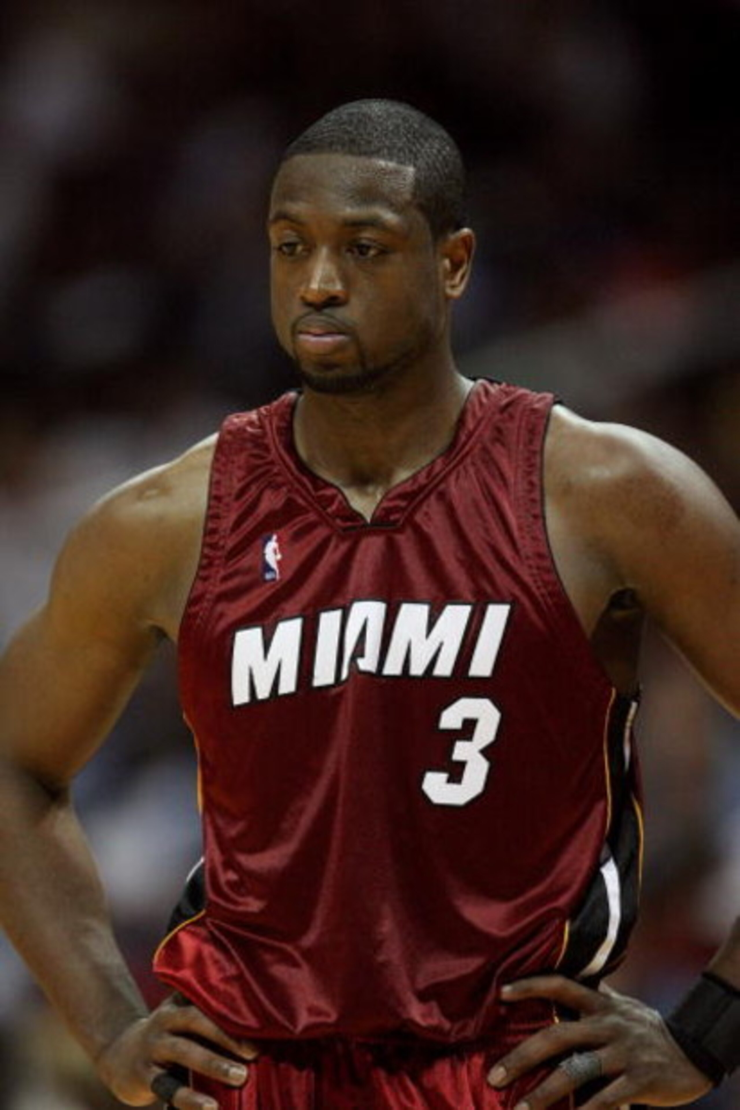 ATLANTA - MAY 03:  Dwyane Wade #3 of the Miami Heat reacts late in the fourth quarter while taking on the Atlanta Hawks during Game Seven of the Eastern Conference Quarterfinals at Philips Arena on May 3, 2009 in Atlanta, Georgia. The Hawks defeated the H