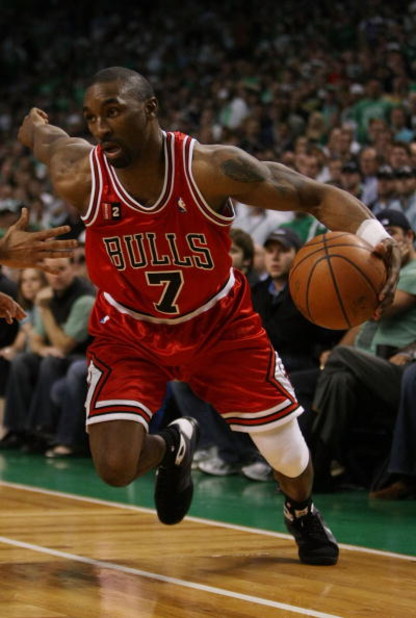 BOSTON - MAY 02:  Ben Gordon #7 of the Chicago Bulls heads for the net against the Boston Celtics in Game Seven of the Eastern Conference Quarterfinals during the 2009 NBA Playoffs at TD Banknorth Garden on May 2, 2009 in Boston, Massachusetts. The Celtic