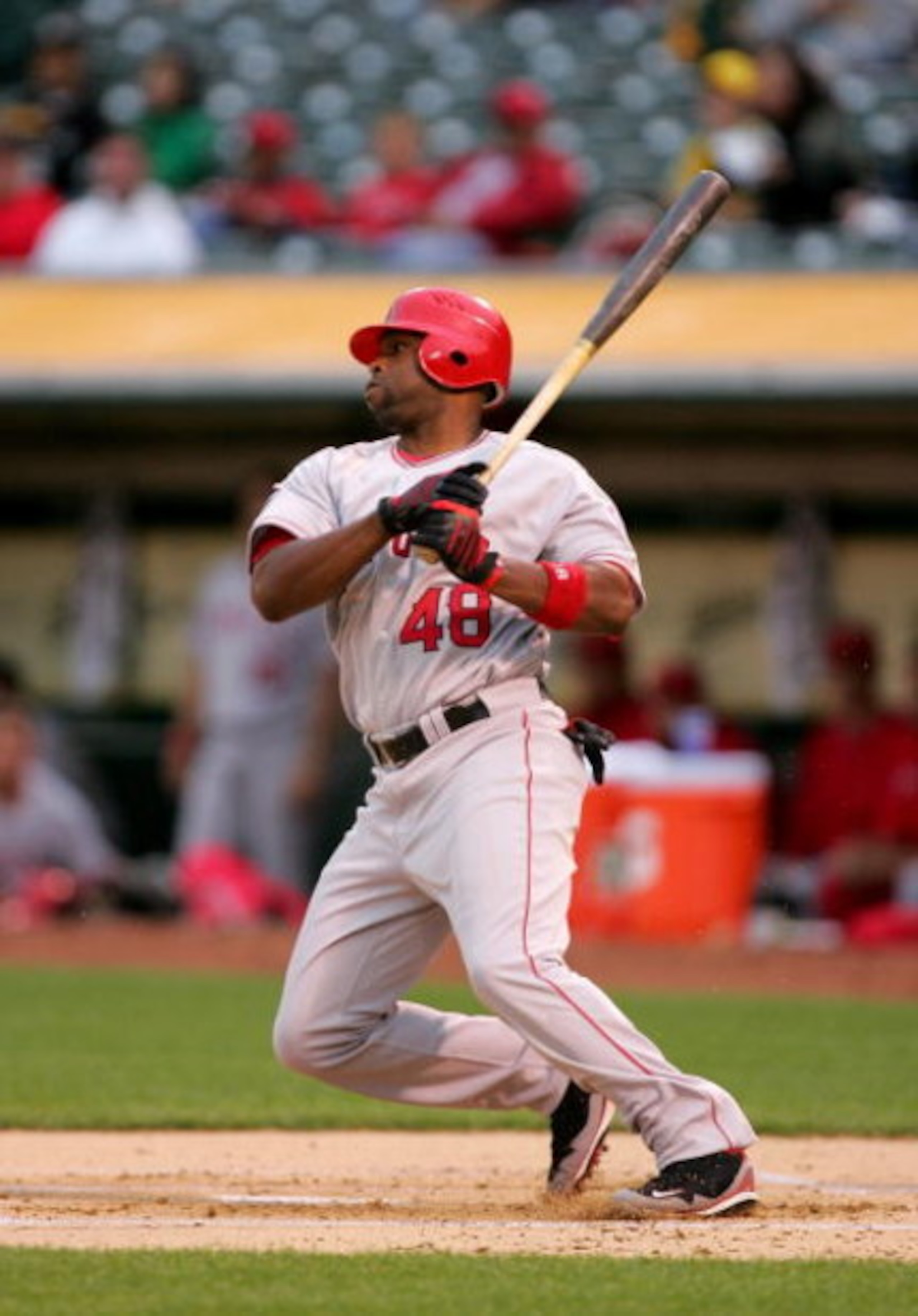 OAKLAND, CA - MAY 04: Torii Hunter #48 of the Los Angeles Angels of Anaheim bats against the Oakland Athletics on May 4, 2009 at the Oakland Coliseum in Oakland, California. (Photo by Ezra Shaw/Getty Images) OAKLAND, CA - MAY 04: Torii Hunter #48 of the Los Angeles Angels of Anaheim bats against the Oakland Athletics on May 4, 2009 at the Oakland Coliseum in Oakland, California. (Photo by Ezra Shaw/Getty Images)