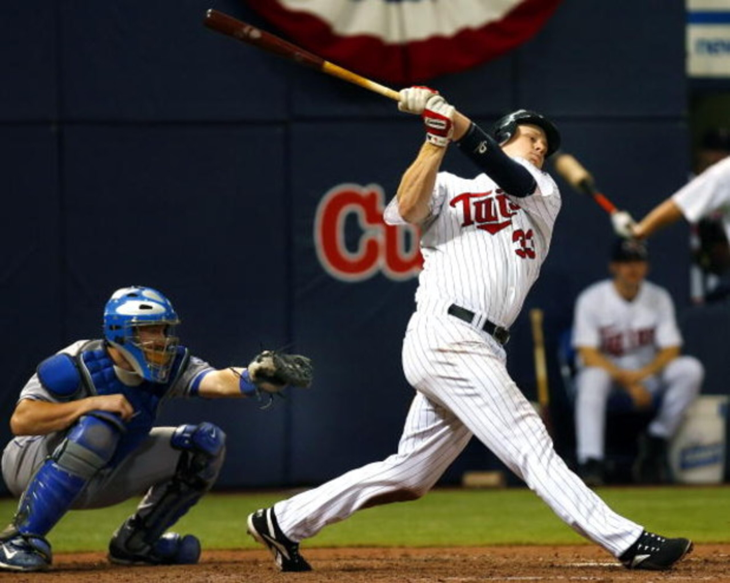 MINNEAPOLIS, MN - SEPTEMBER 28: Justin Morneau #33 of the Minnesota Twins strikes out in the seventh inning in a game against the Kansas City Royals at the Metrodome on September 28, 2008 in Minneapolis, Minnesota. The Twins defeated the Royals 6-0. (Phot MINNEAPOLIS, MN - SEPTEMBER 28: Justin Morneau #33 of the Minnesota Twins strikes out in the seventh inning in a game against the Kansas City Royals at the Metrodome on September 28, 2008 in Minneapolis, Minnesota. The Twins defeated the Royals 6-0. (Phot