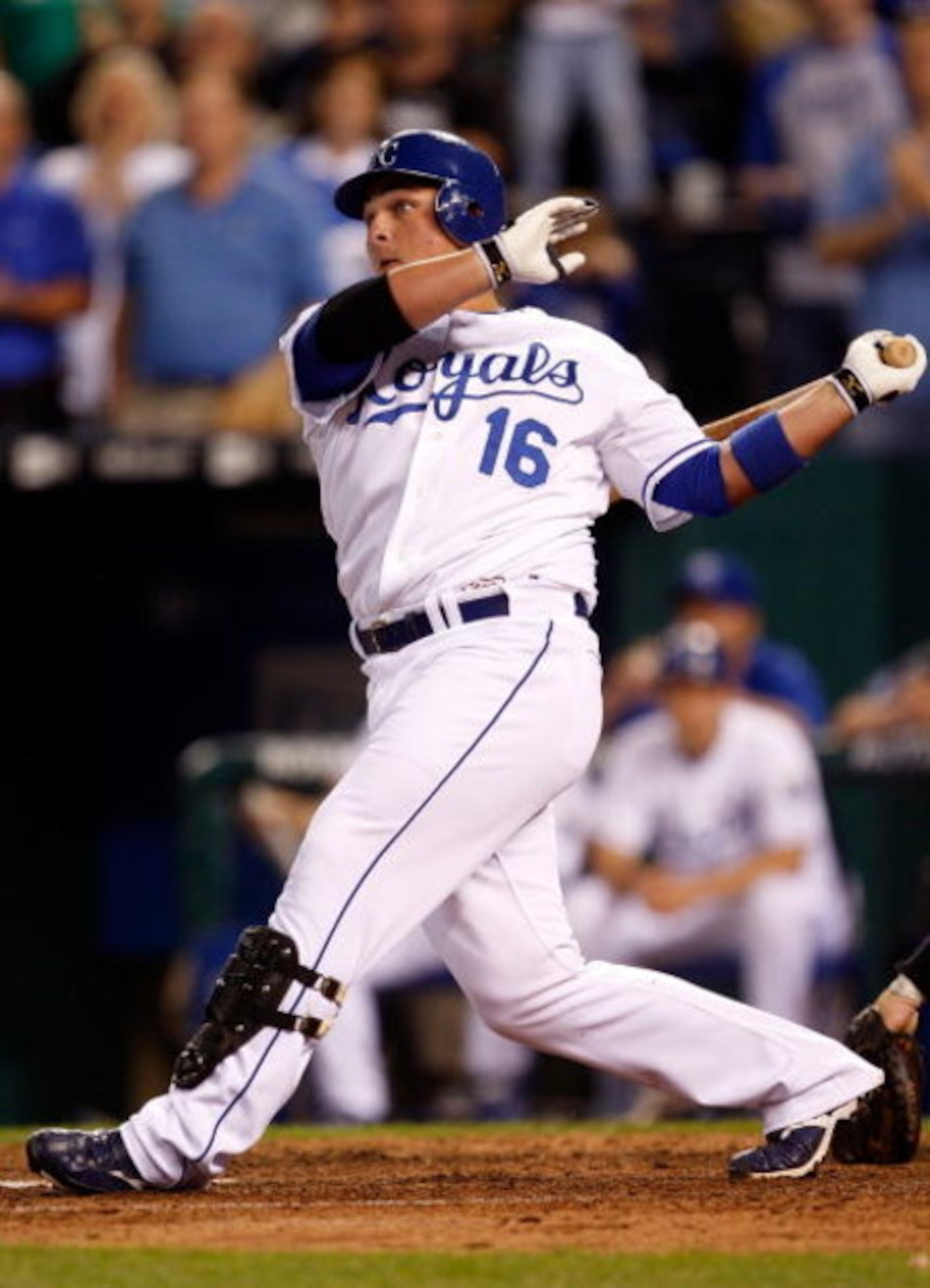 KANSAS CITY, MO - MAY 14: Billy Butler #16 of the Kansas City Royals singles to drive in two runs during the 5th inning of the game against the Baltimore Orioles on May 14, 2009 at Kauffman Stadium in Kansas City, Missouri. (Photo by Jamie Squire/Getty KANSAS CITY, MO - MAY 14: Billy Butler #16 of the Kansas City Royals singles to drive in two runs during the 5th inning of the game against the Baltimore Orioles on May 14, 2009 at Kauffman Stadium in Kansas City, Missouri. (Photo by Jamie Squire/Getty