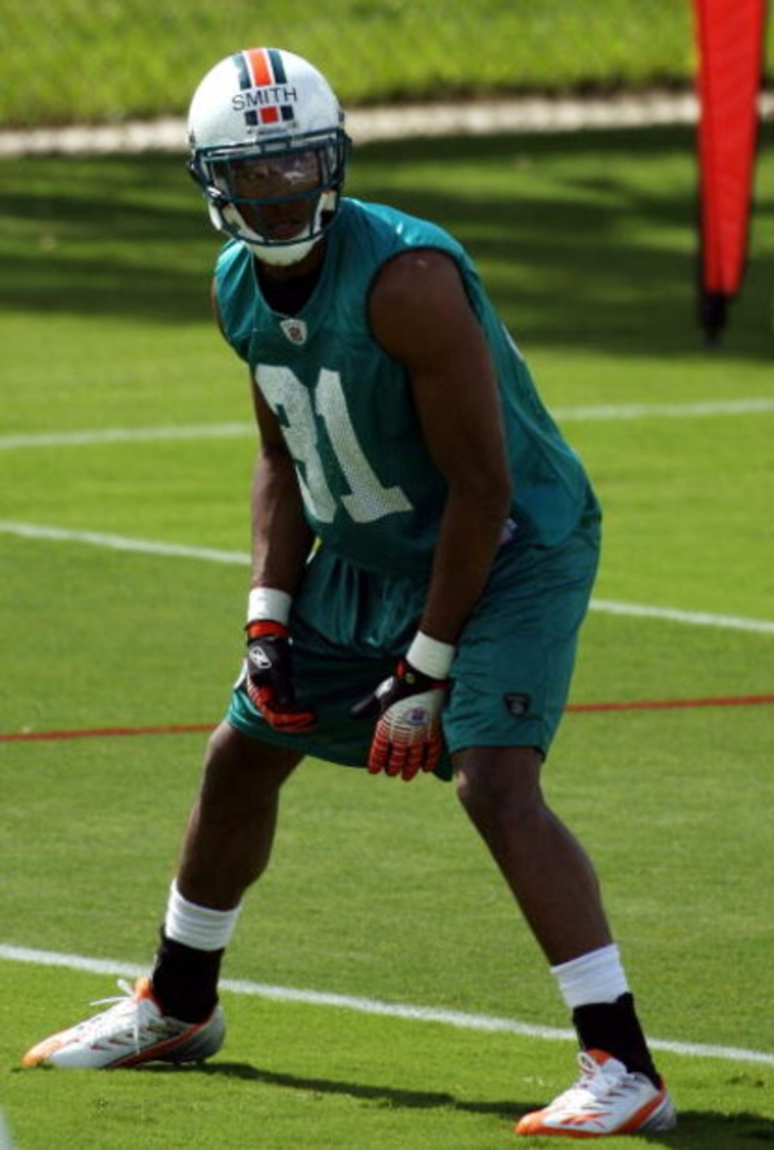 DAVIE, FL - MAY 02:  Rookie cornerback Sean Smith #31 of the Miami Dolphins catches a ball during mini camp on May 2, 2009 at the Miami Dolphins Training facility in Davie, Florida.  (Photo by Marc Serota/Getty Images)