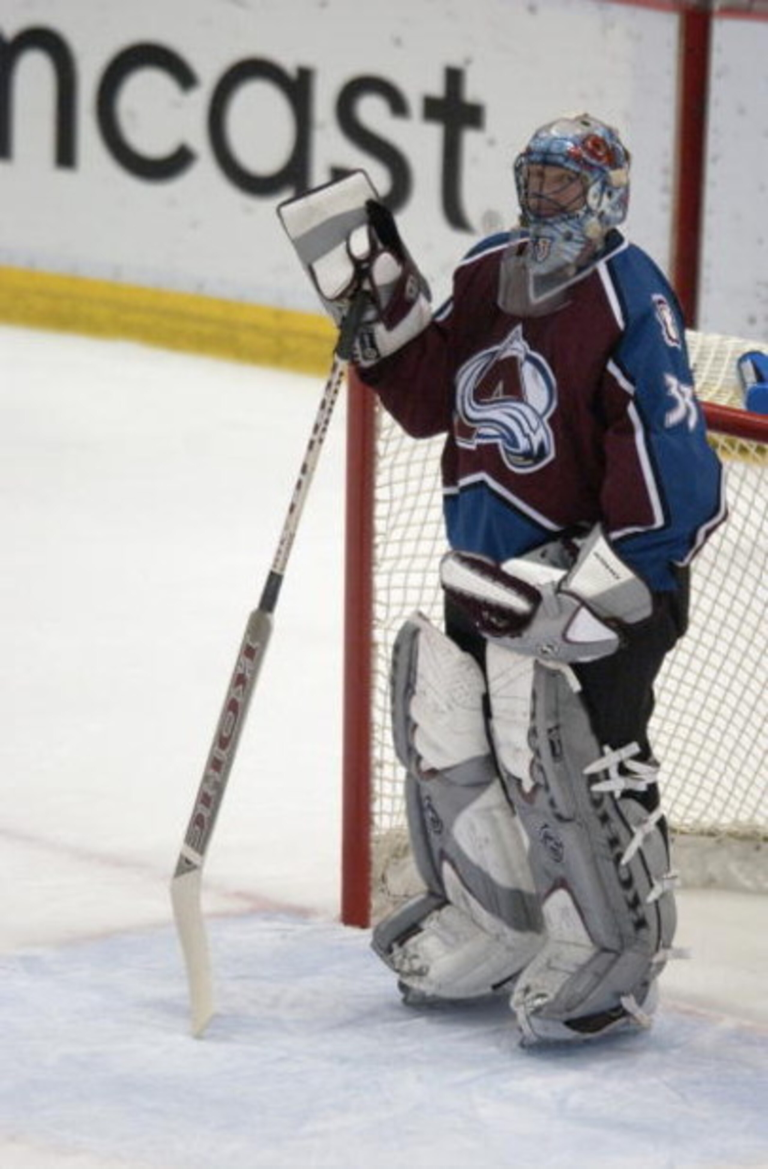 DETROIT - MAY 31: Patrick Roy #33 of the Colorado Avalanche stands in silence after he allowed in four goal in the first period against the Detroit Red Wings in game seven of the Western Conference Finals during the Stanley Cup Playoffs in Detroit, Michig DETROIT - MAY 31: Patrick Roy #33 of the Colorado Avalanche stands in silence after he allowed in four goal in the first period against the Detroit Red Wings in game seven of the Western Conference Finals during the Stanley Cup Playoffs in Detroit, Michig