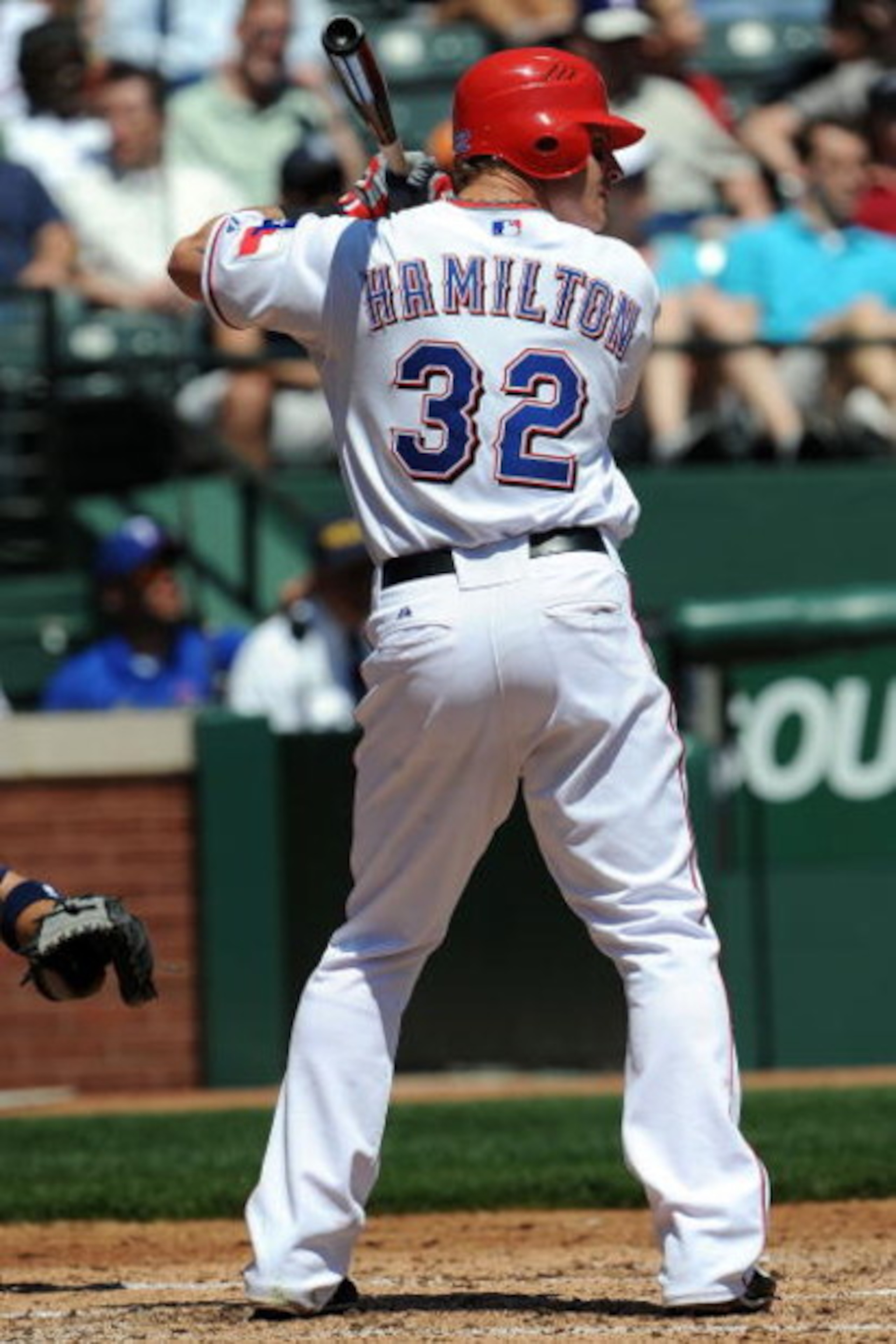 ARLINGTON, TX - APRIL 09:  Centerfielder Josh Hamilton #32 of the Texas Rangers on April 9, 2009 at Rangers Ballpark in Arlington, Texas.  (Photo by Ronald Martinez/Getty Images)