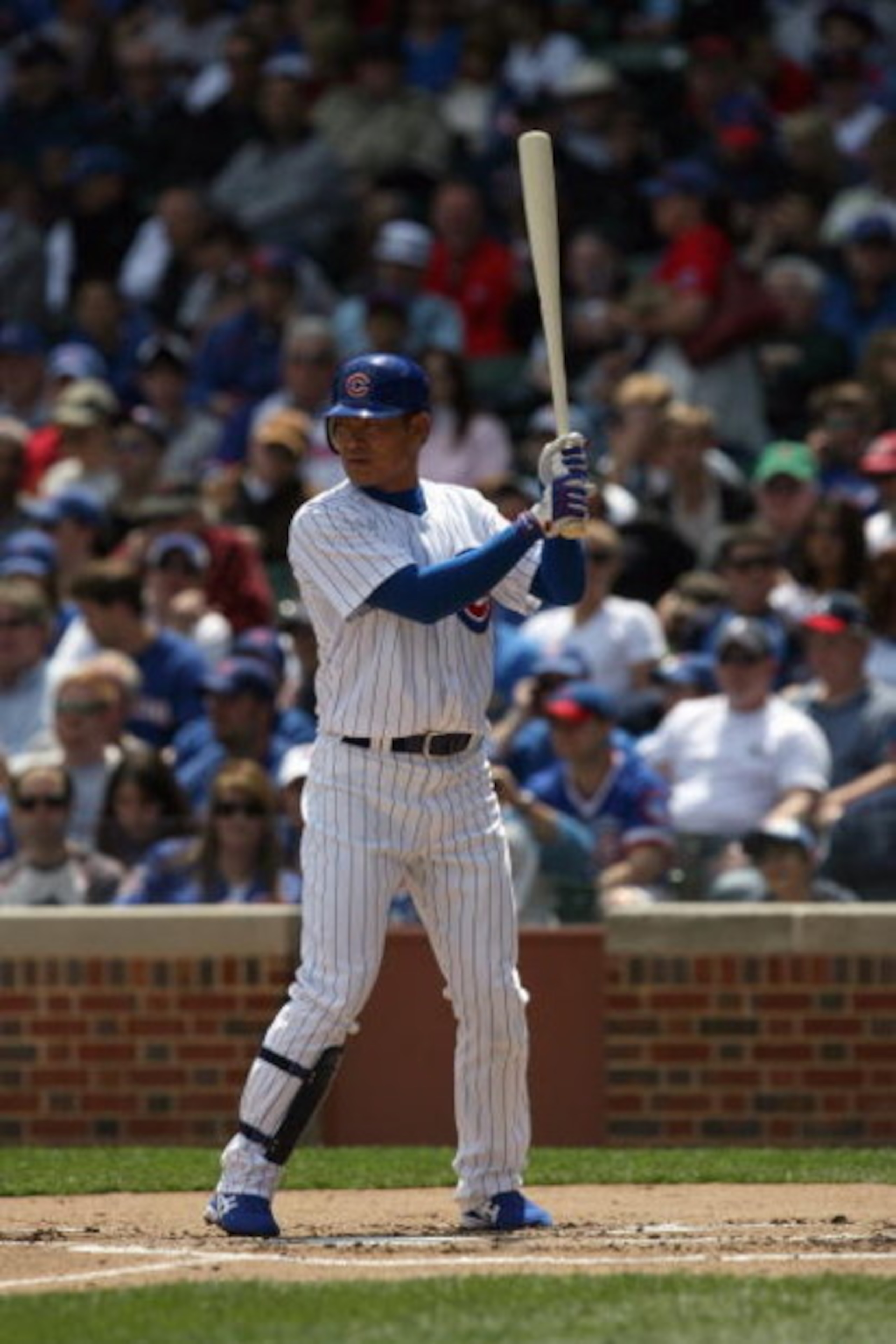 CHICAGO - MAY 2:  Kosuke Fukudome #1 of the Chicago Cubs bats against the Florida Marlins during the game on May 2, 2009 at Wrigley Field in Chicago, Illinois. (Photo by Jonathan Daniel/Getty Images) 