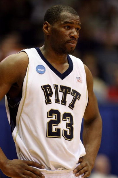DAYTON, OH - MARCH 22: Sam Young #23 of the Pittsburgh Panthers looks on during a game against the Oklahoma State Cowboys during the second round of the NCAA Division I Men's Basketball Tournament at the University of Dayton Arena on March 22, 2009 in Day