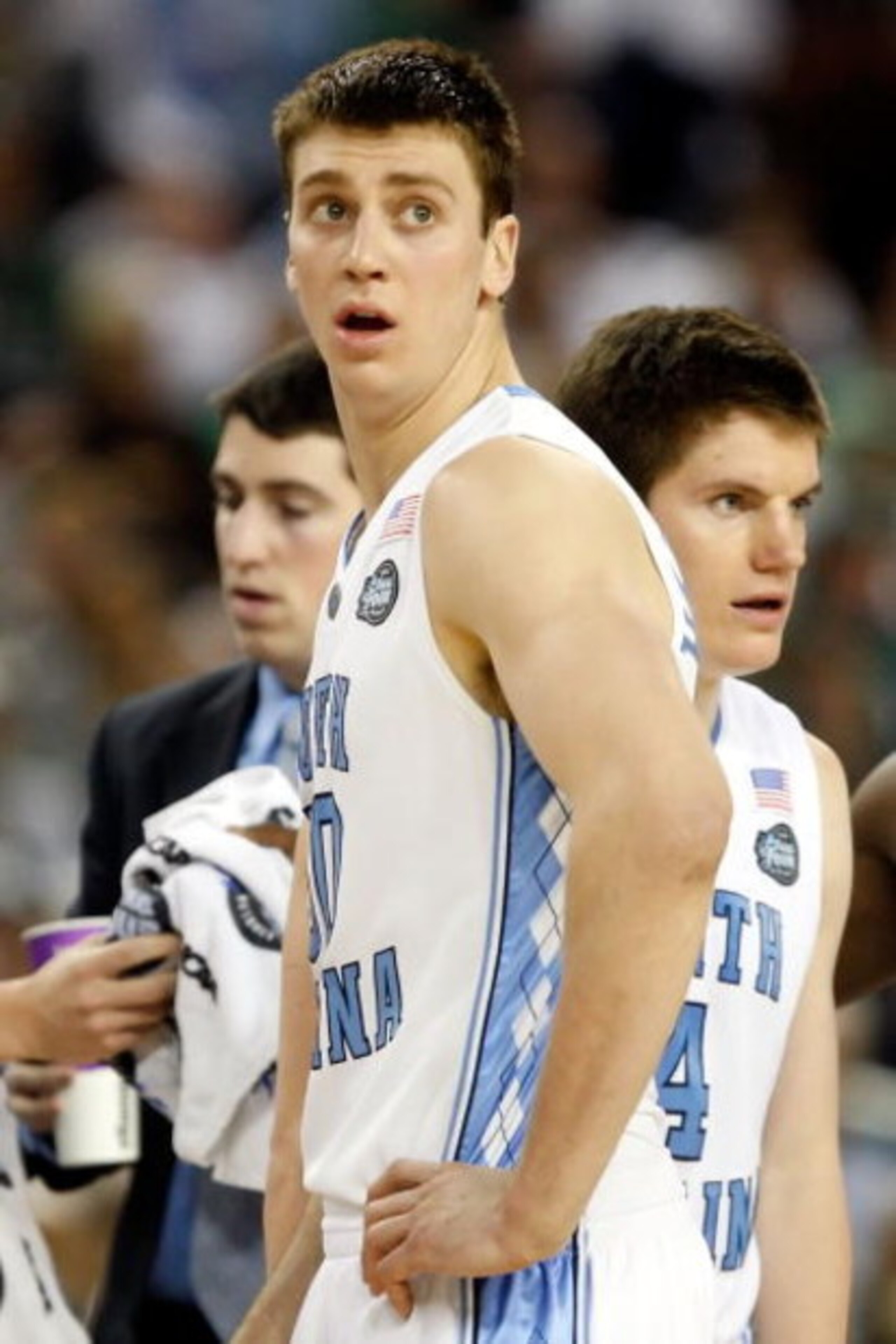 DETROIT - APRIL 06:  Tyler Hansbrough #50 of the North Carolina Tar Heels looks on while taking on the Michigan State Spartans during the 2009 NCAA Division I Men's Basketball National Championship game at Ford Field on April 6, 2009 in Detroit, Michigan.
