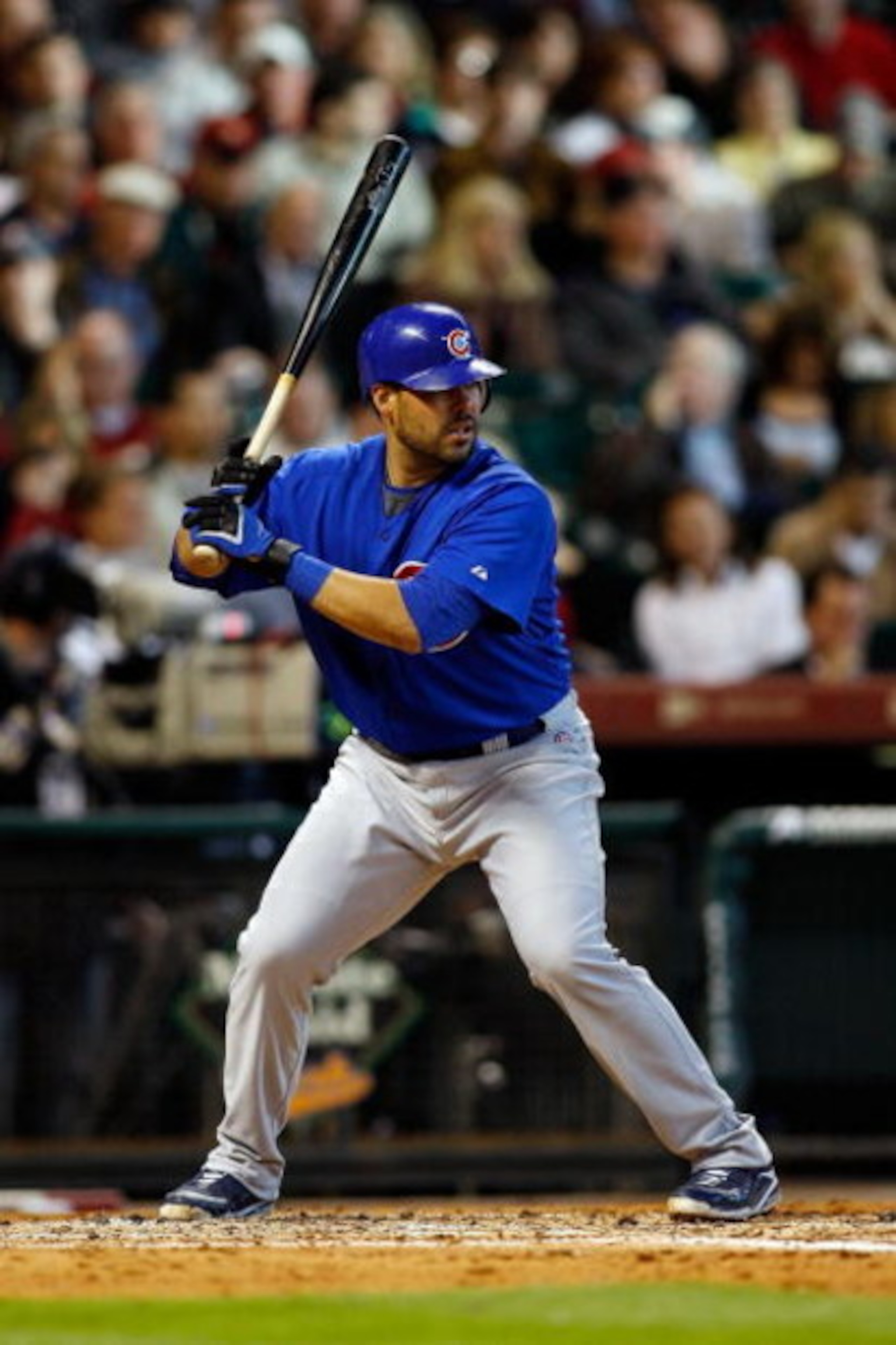 HOUSTON - APRIL 06:  Geovany Soto #18 of the Chicago Cubs gets a hit against the Houston Astros during the Opening Day game on April 6, 2009 at Minute Maid Park in Houston, Texas.  (Photo by Chris Graythen/Getty Images)