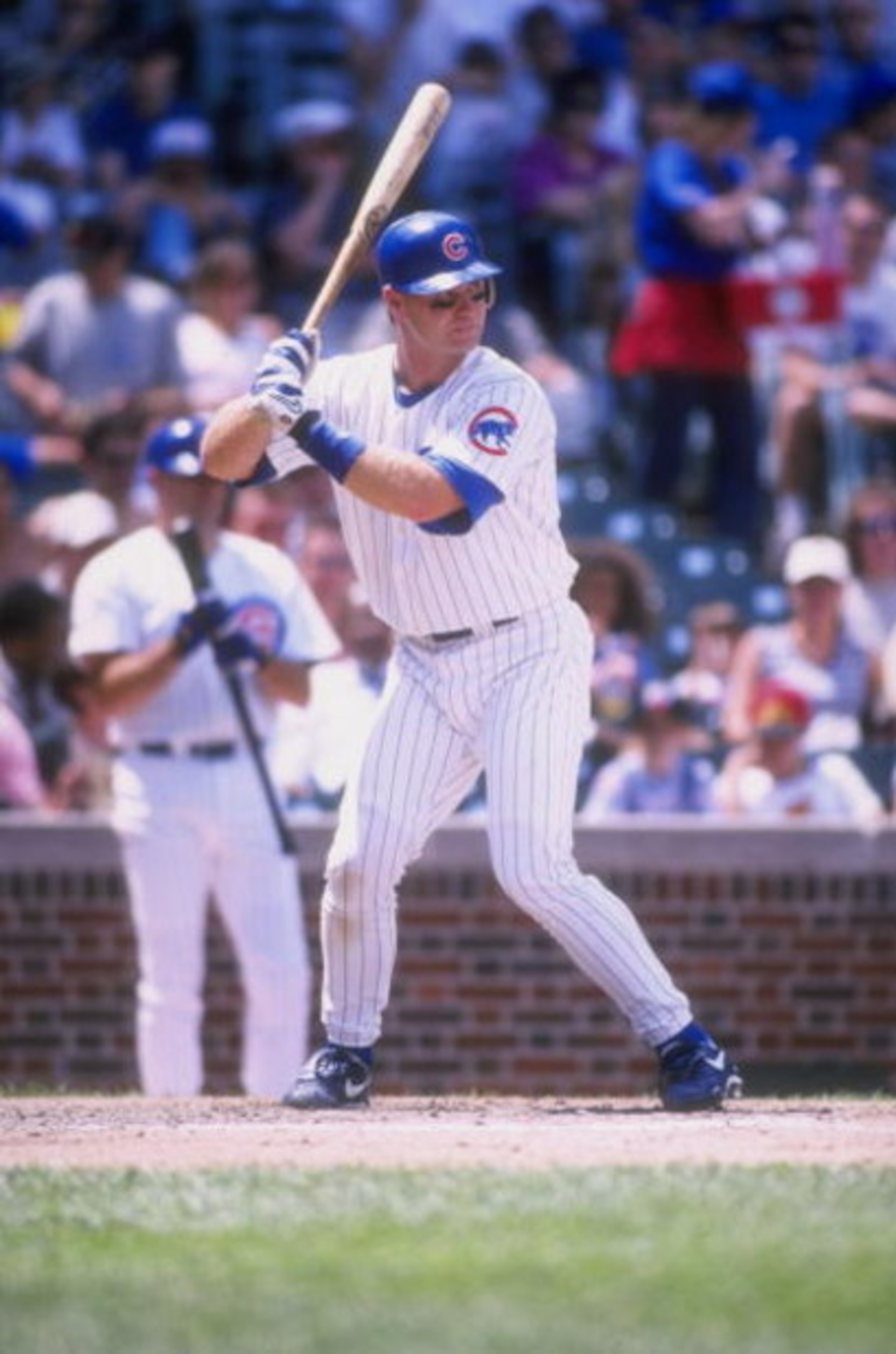 2 Jun 1998:  Scott Servais #9 of the Chicago Cubs in action during a game against the Florida Marlins at Wrigley Field in Chicago, Illinois. The Cubs defeated the Marlins 2-1. Mandatory Credit: Jonathan Daniel  /Allsport
