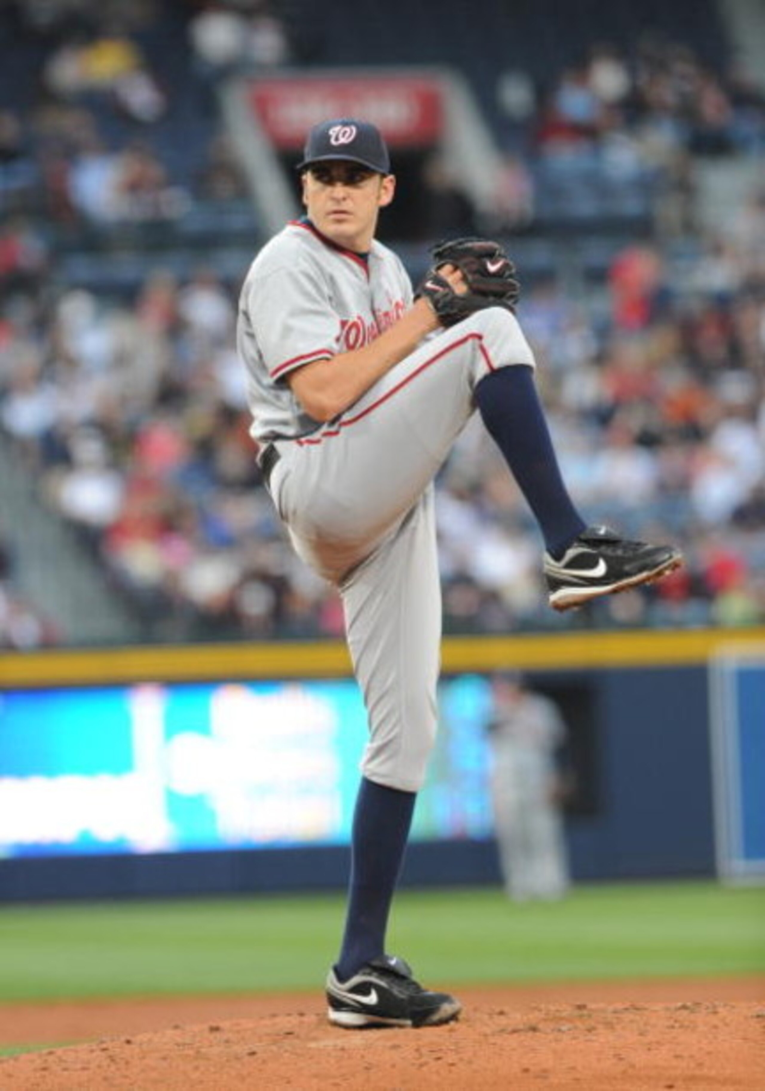 ATLANTA - APRIL 11: Pitcher John Lannan #31 of the Washington Nationals throws against the Atlanta Braves on April 11, 2009 at Turner Field in Atlanta, Georgia.  (Photo by Al Messerschmidt/Getty Images) 