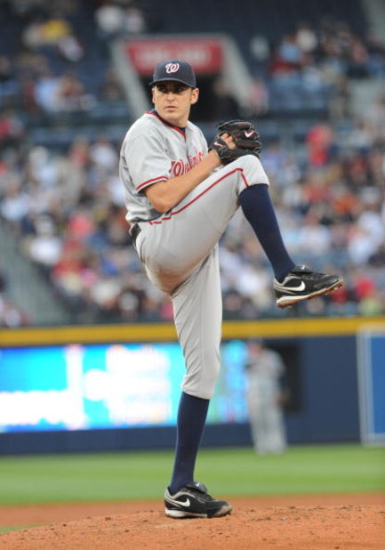 ATLANTA - APRIL 11: Pitcher John Lannan #31 of the Washington Nationals throws against the Atlanta Braves on April 11, 2009 at Turner Field in Atlanta, Georgia.  (Photo by Al Messerschmidt/Getty Images) 