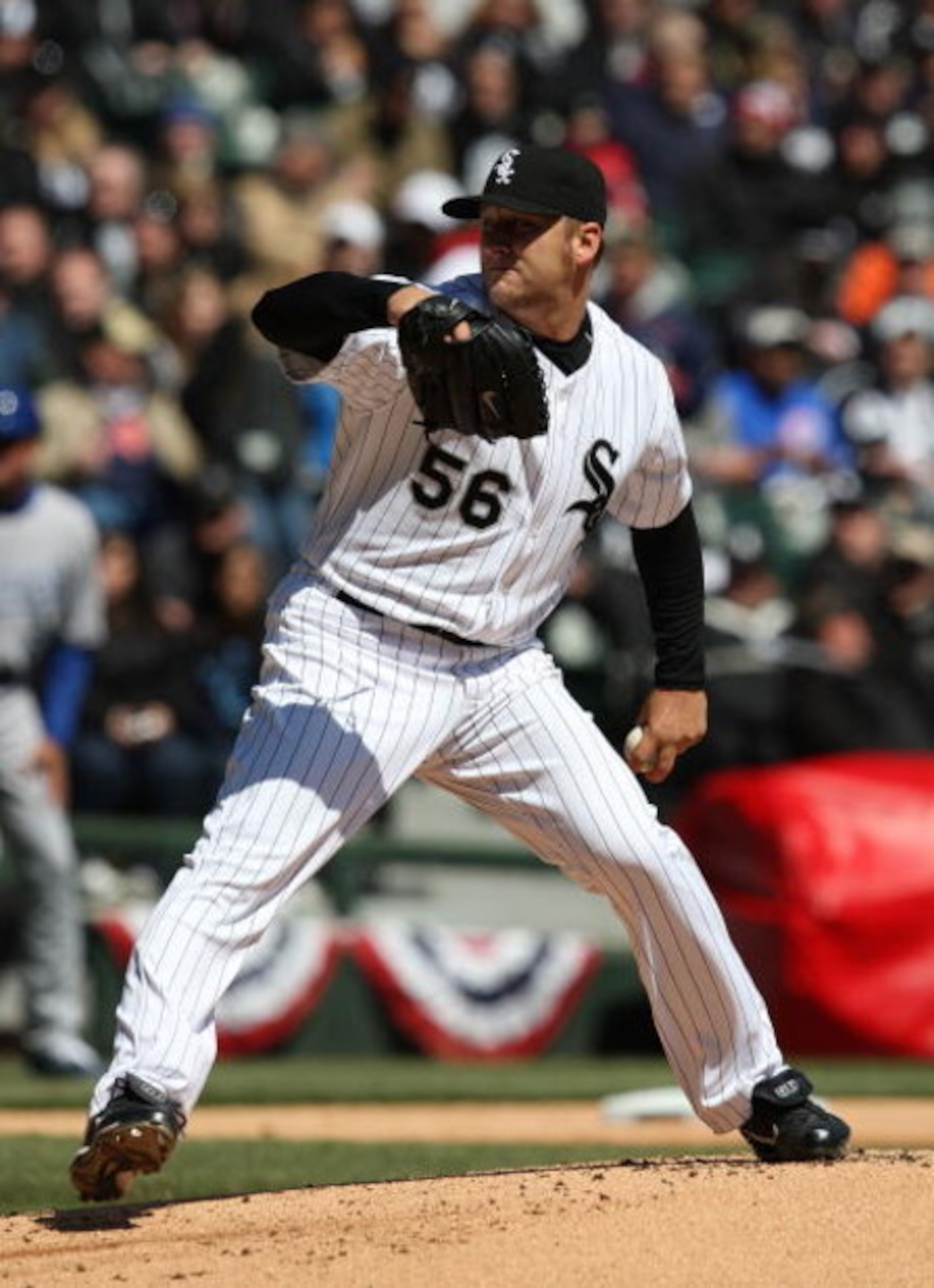 CHICAGO - APRIL 07: Mark Buehrle #56 of the Chicago White Sox delivers the ball against the Kansas City Royals during the Opening Day game on April 7, 2009 at U.S. Cellular Field in Chicago, Illinois. (Photo by Jonathan Daniel/Getty Images)