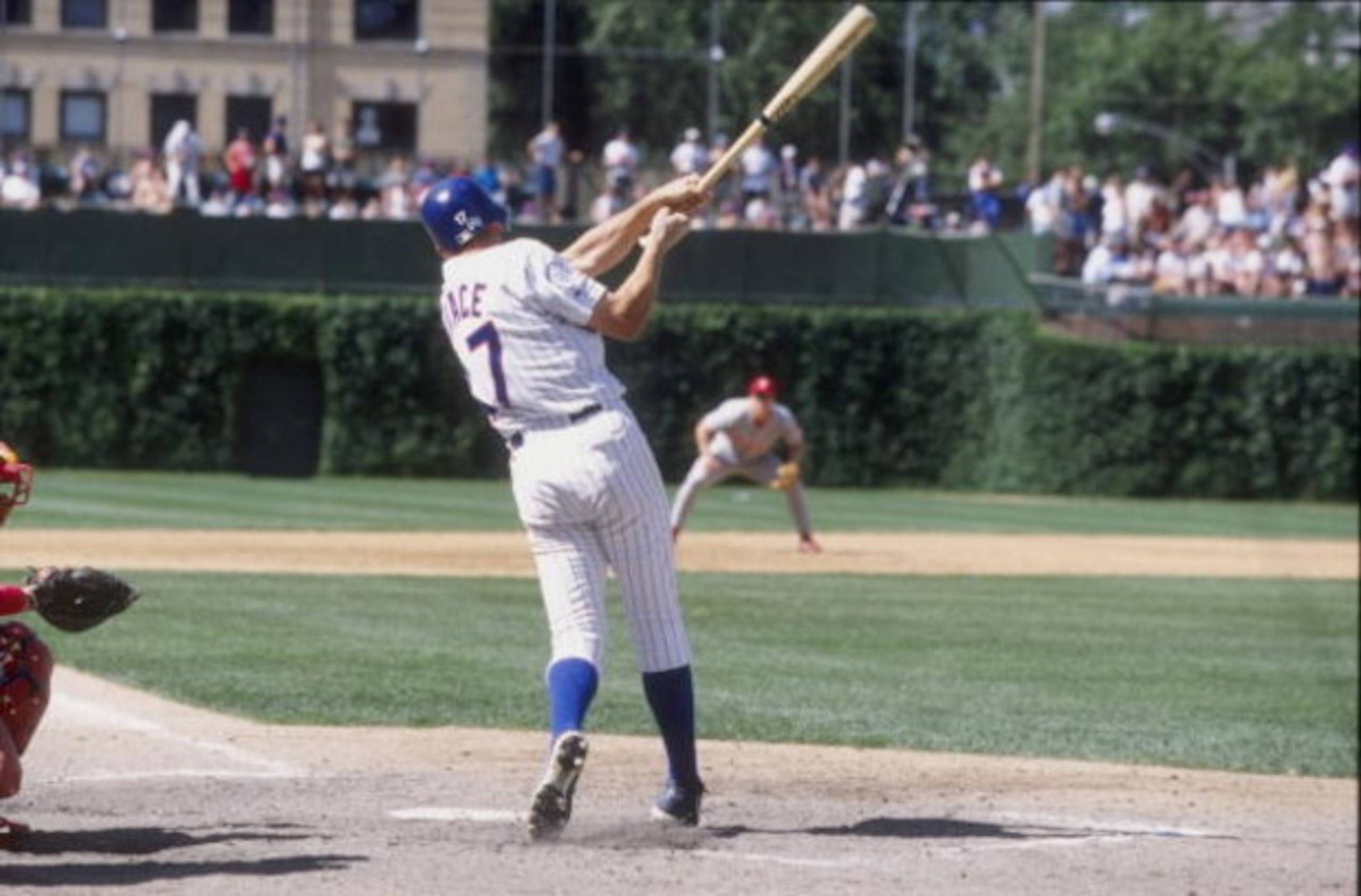 19 Jun 1998: Mark Grace #17 of the Chicago Cubs in action during a game against the Philadelphia Phillies at Wrigley Field in Chicago, Illinois. The Phillies defeated the Cubs 9-8.