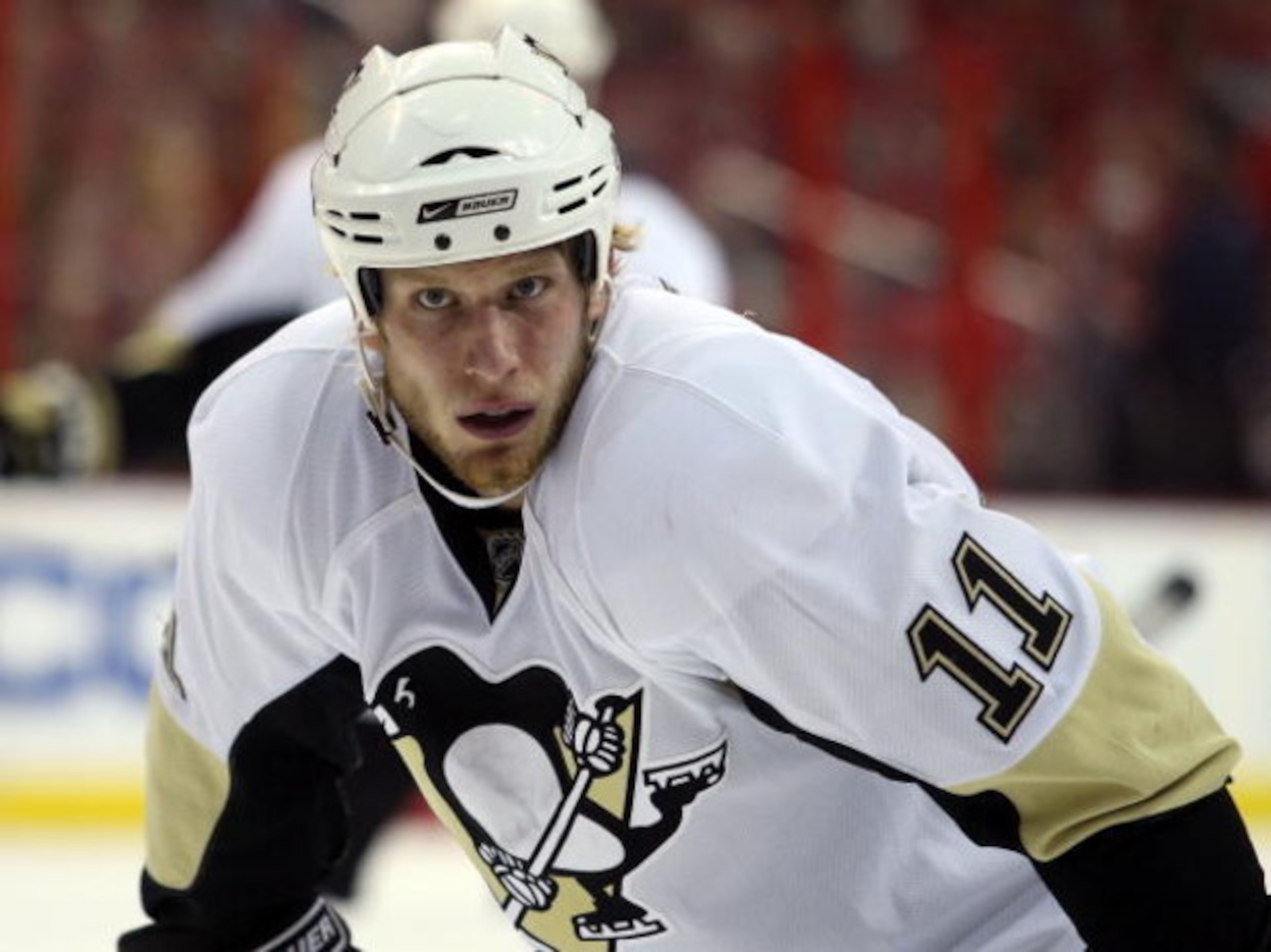 WASHINGTON - MAY 13: Jordan Staal #11 waits for a faceoff against the Washington Capitals during Game Seven of the Eastern Conference Semifinal  Round of the 2009 Stanley Cup Playoffs at Verizon Center on May 13, 2009 in Washington, DC. The Penguins defea
