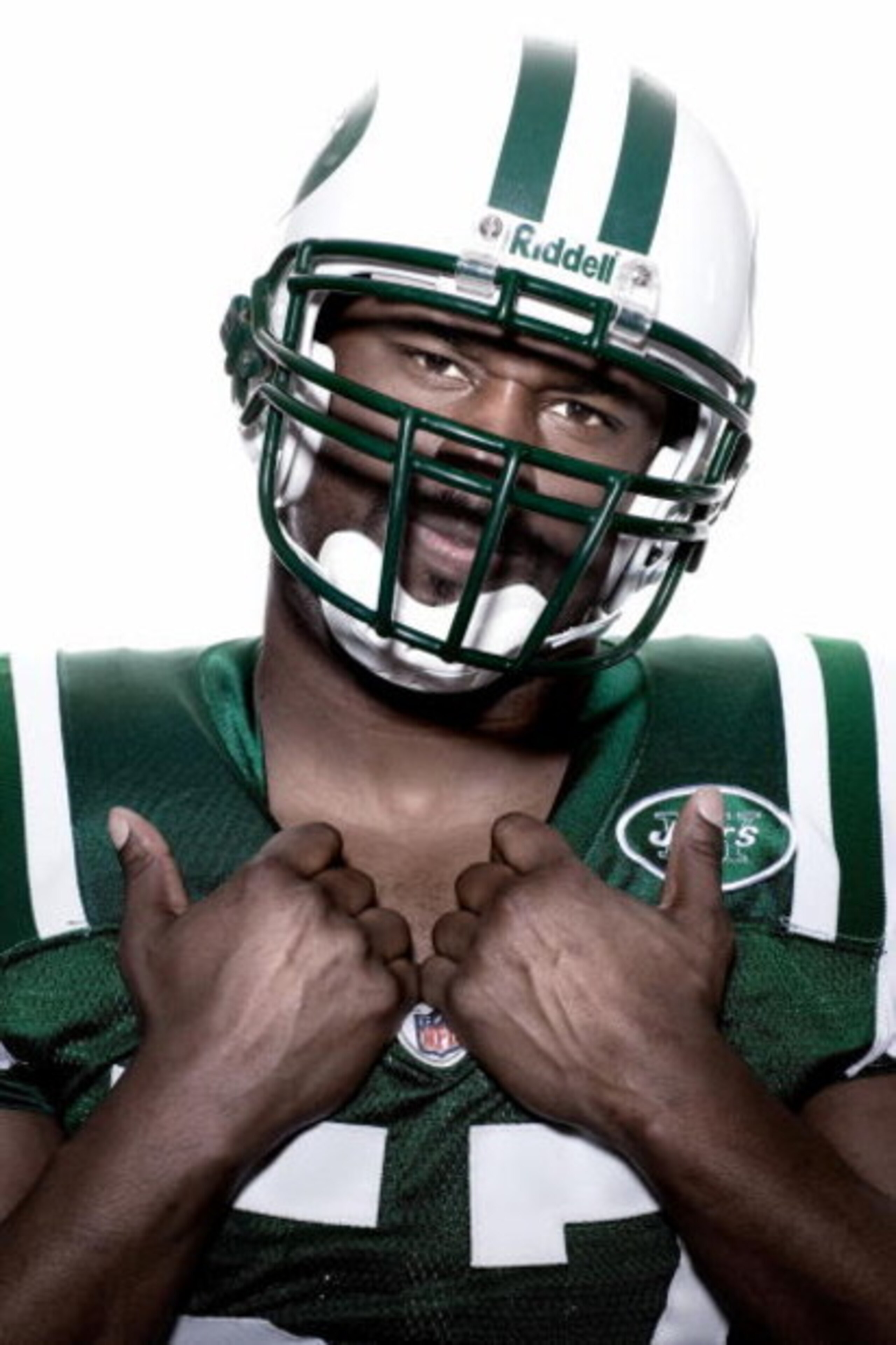 NEW YORK - APRIL 20:  (EDITORS NOTE: IMAGES HAVE BEEN DIGITALLY MANIPULATED) Bart Scott of the New York Jets poses for a portrait on April 20, 2009 in New York, New York.  (Photo by Chris McGrath/Getty Images)